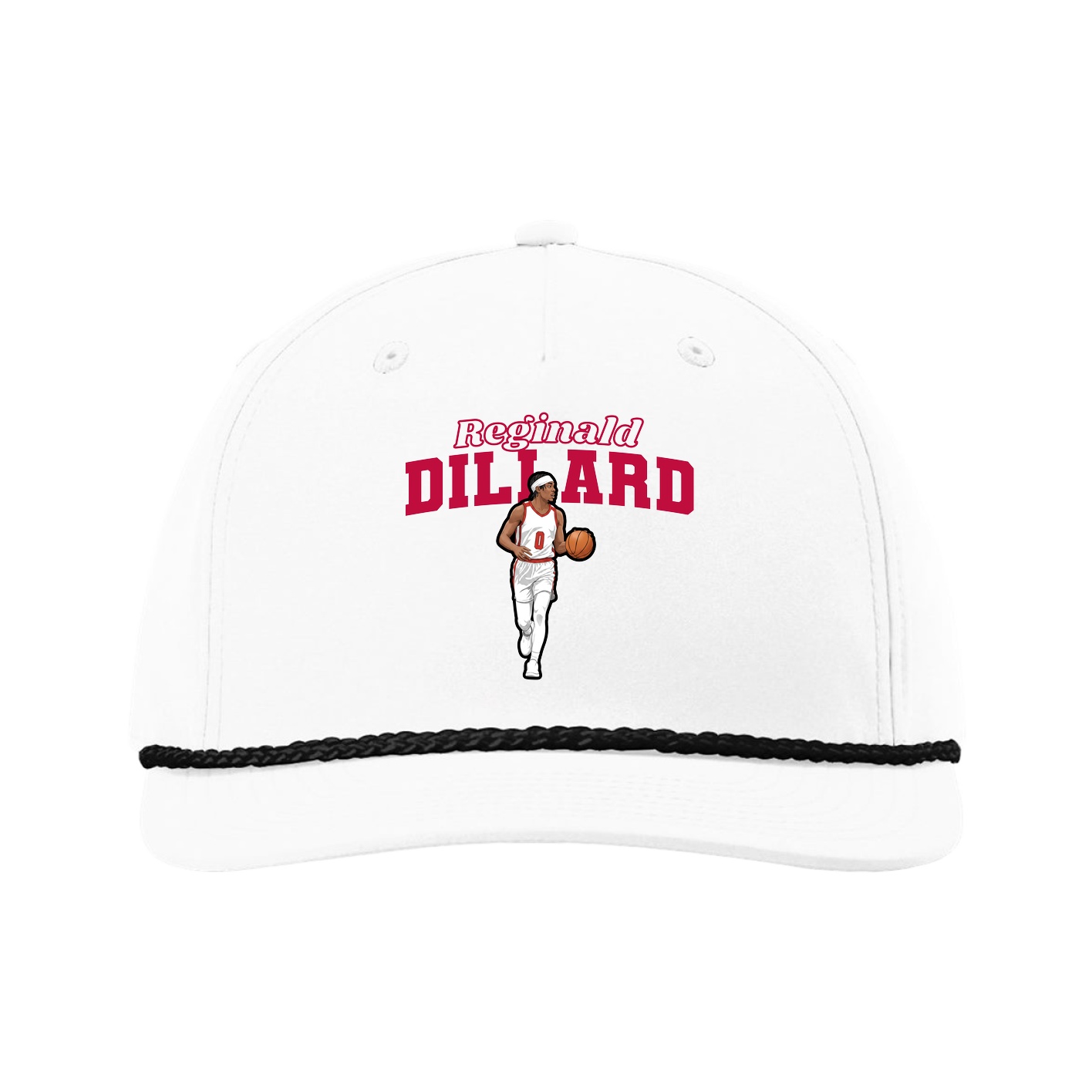 Five-Panel Classic Rope Cap — Name Arch in White