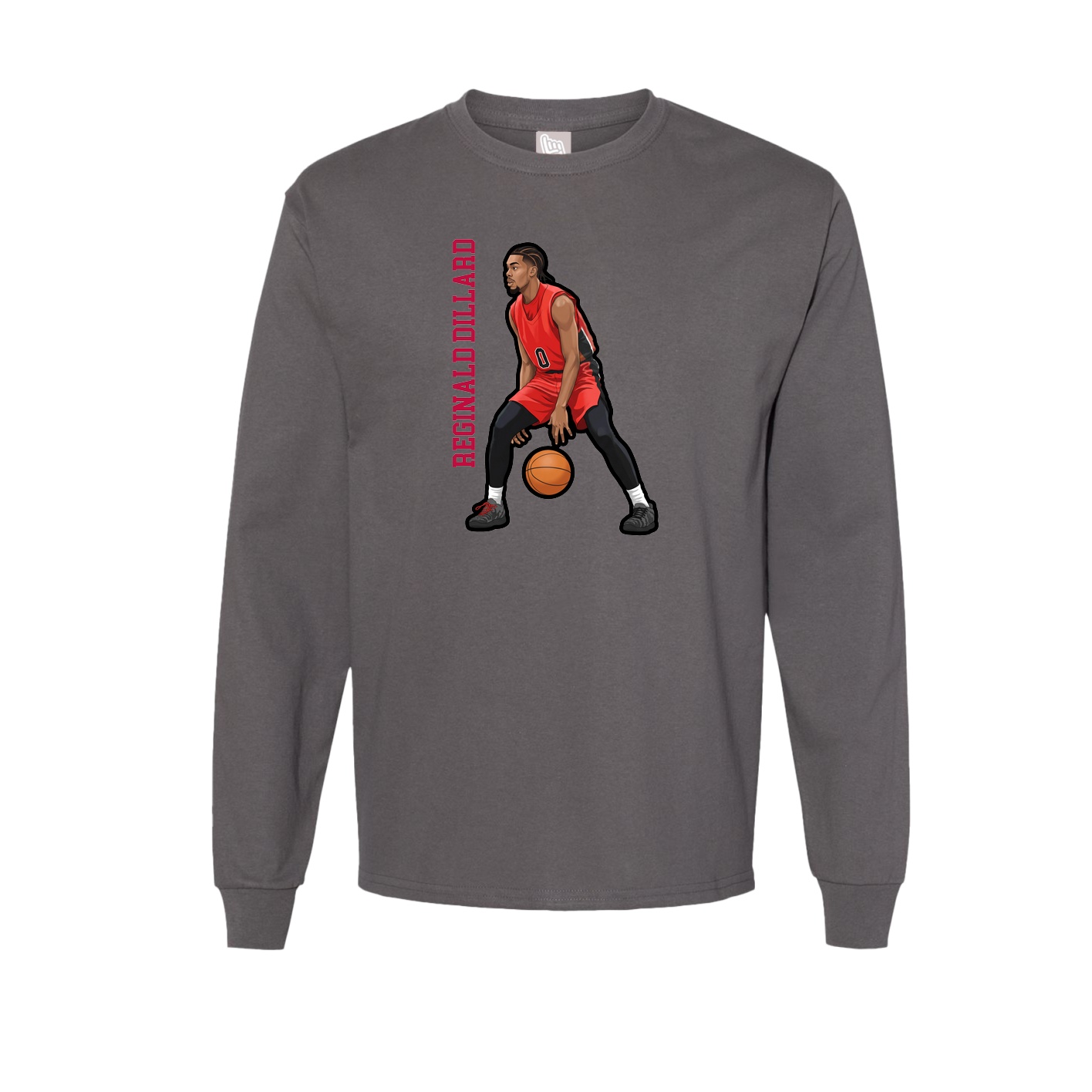 Long Sleeve Tee — Name Vertical in Grey