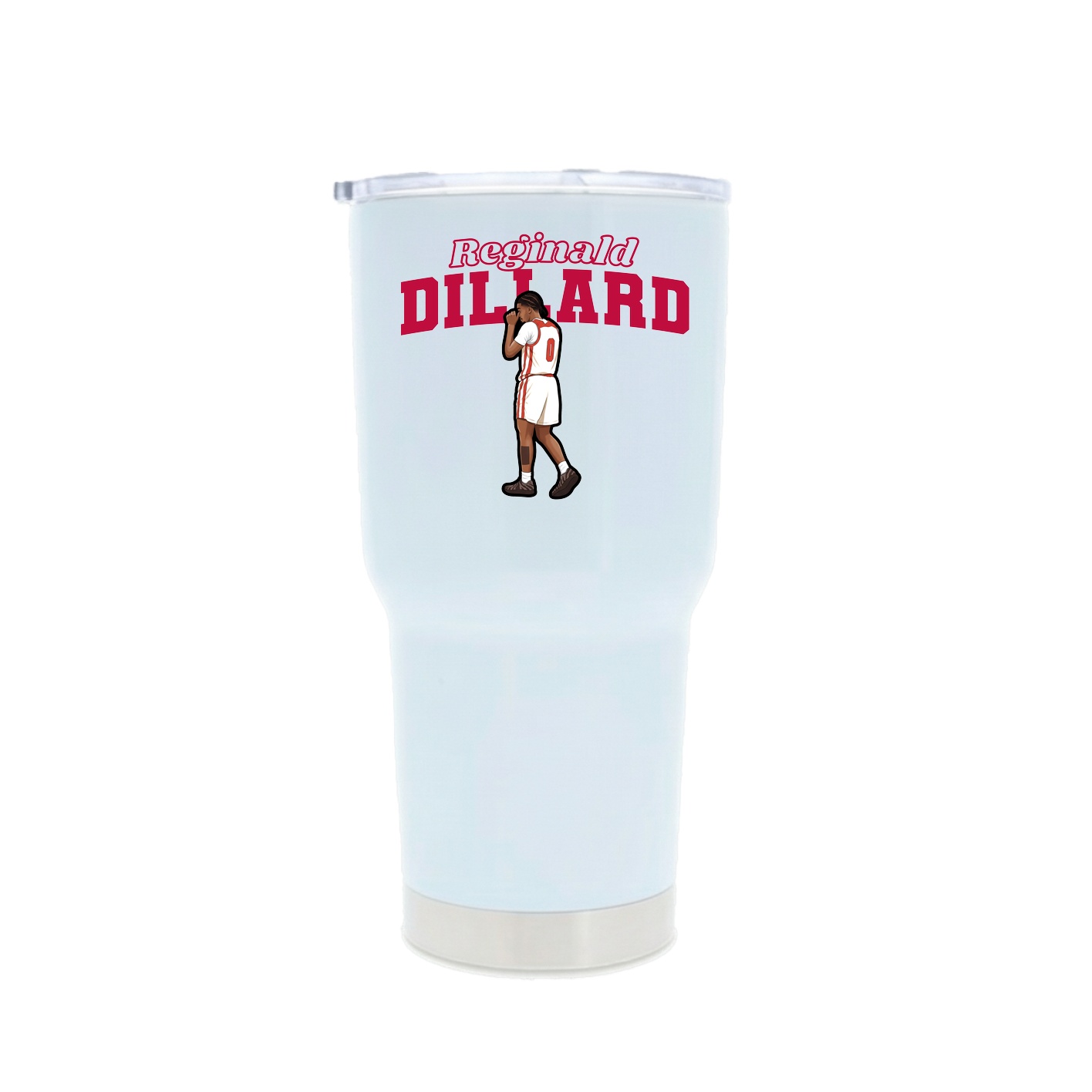 30oz Stainless Steel Tumbler — Name Arch in White