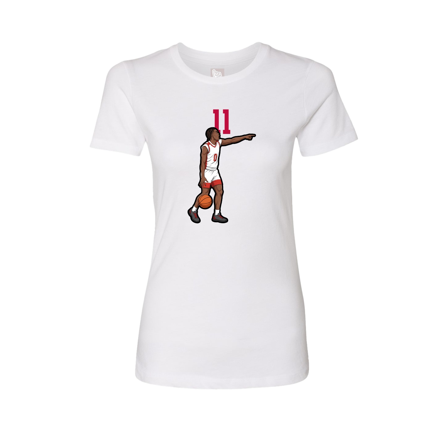 Fitted Women's Tee — Number Top in White