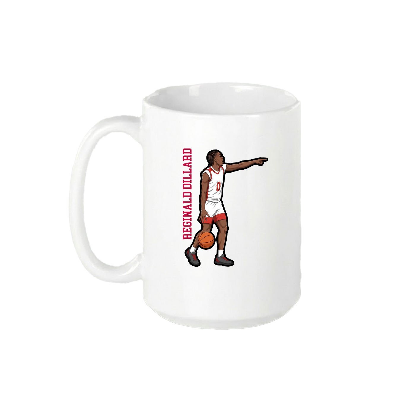15oz Coffee Mug — Name Vertical in White