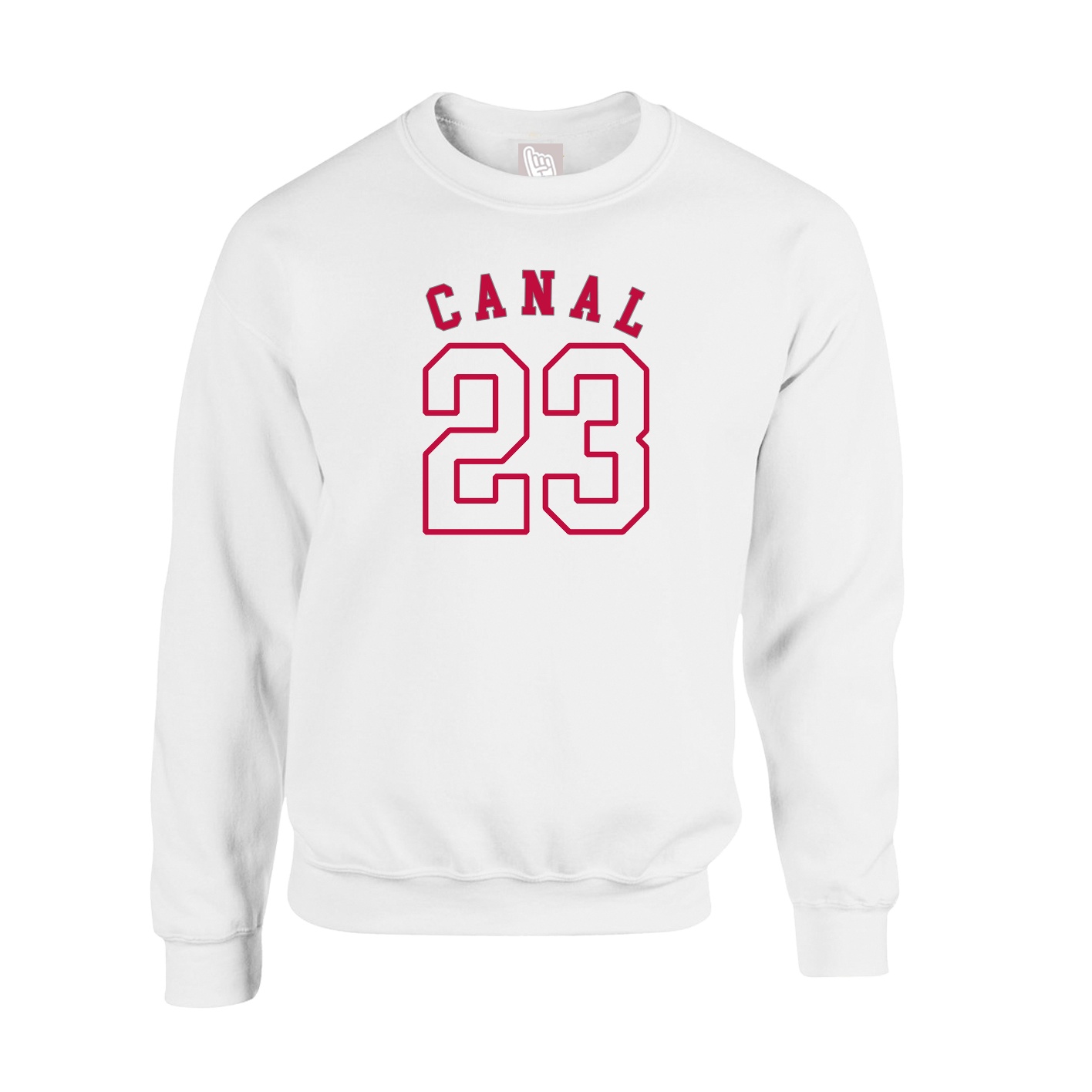 Fleece Crew — Shirsey Arch in White