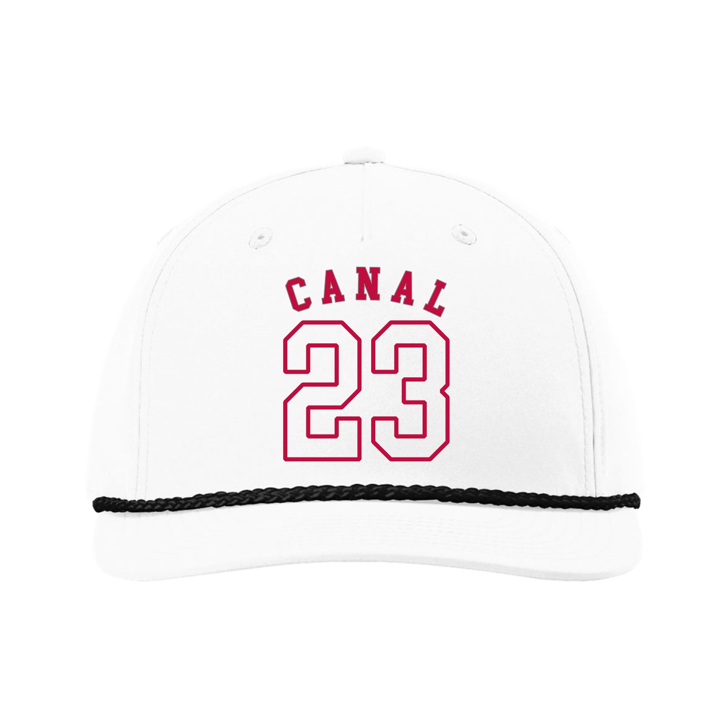 Five-Panel Classic Rope Cap — Shirsey Arch in White