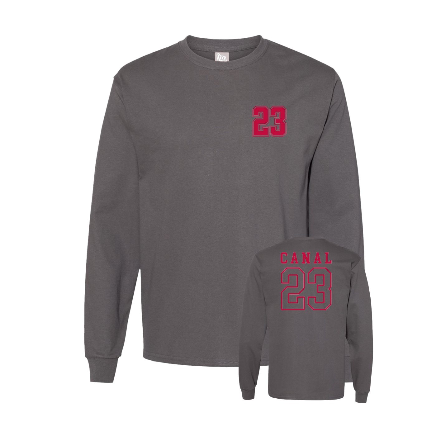Long Sleeve Tee — Chest Back in Grey