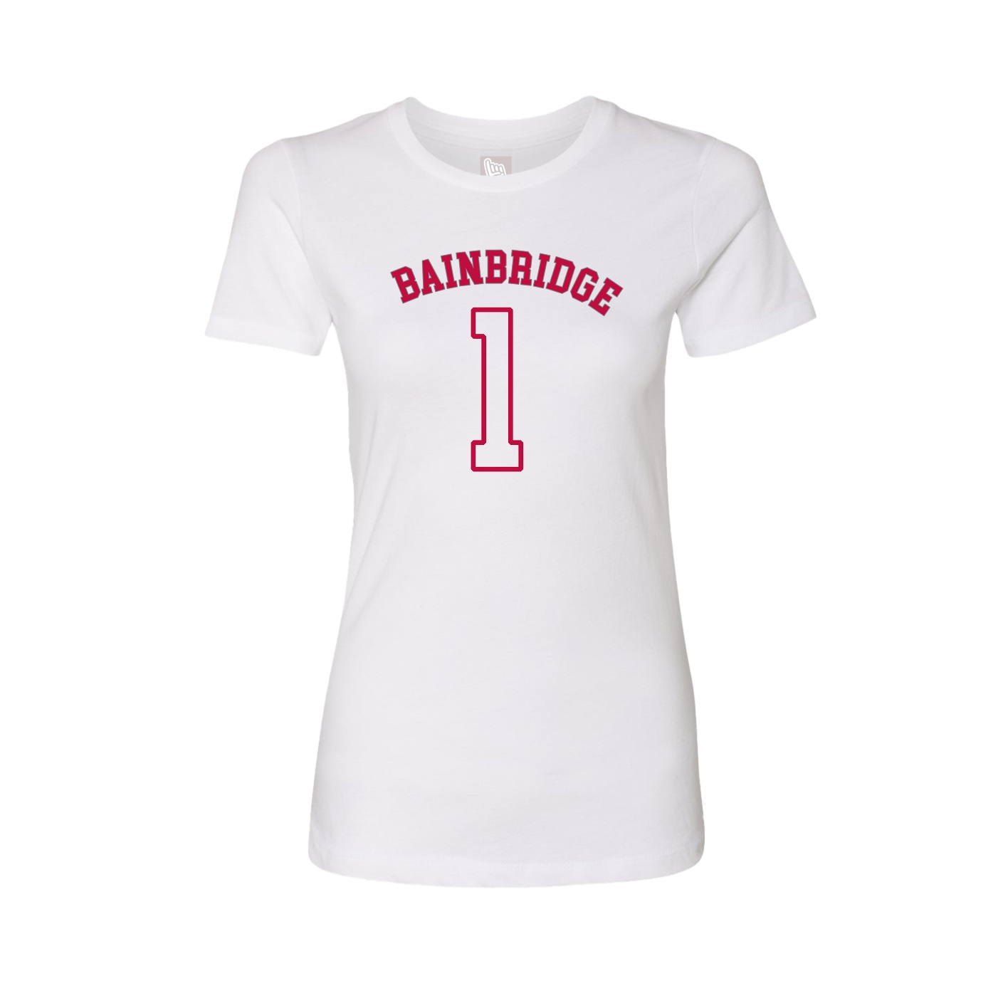 Fitted Women's Tee — Shirsey Arch in White