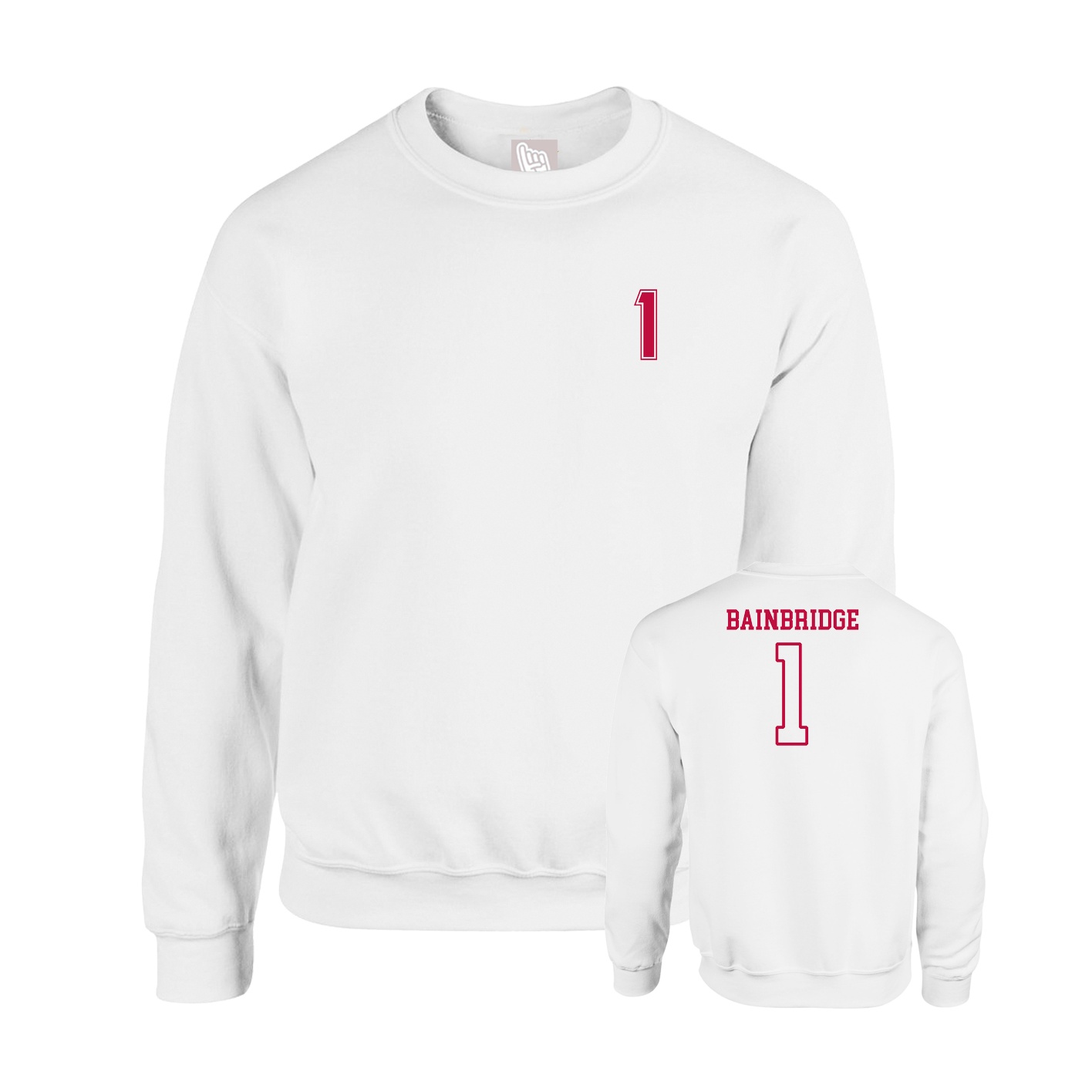 Fleece Crew — Chest Back in White