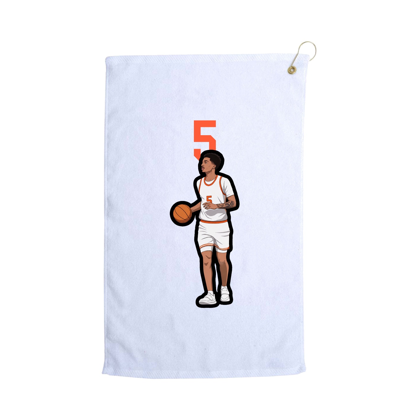 Golf Towel — Number Top in White