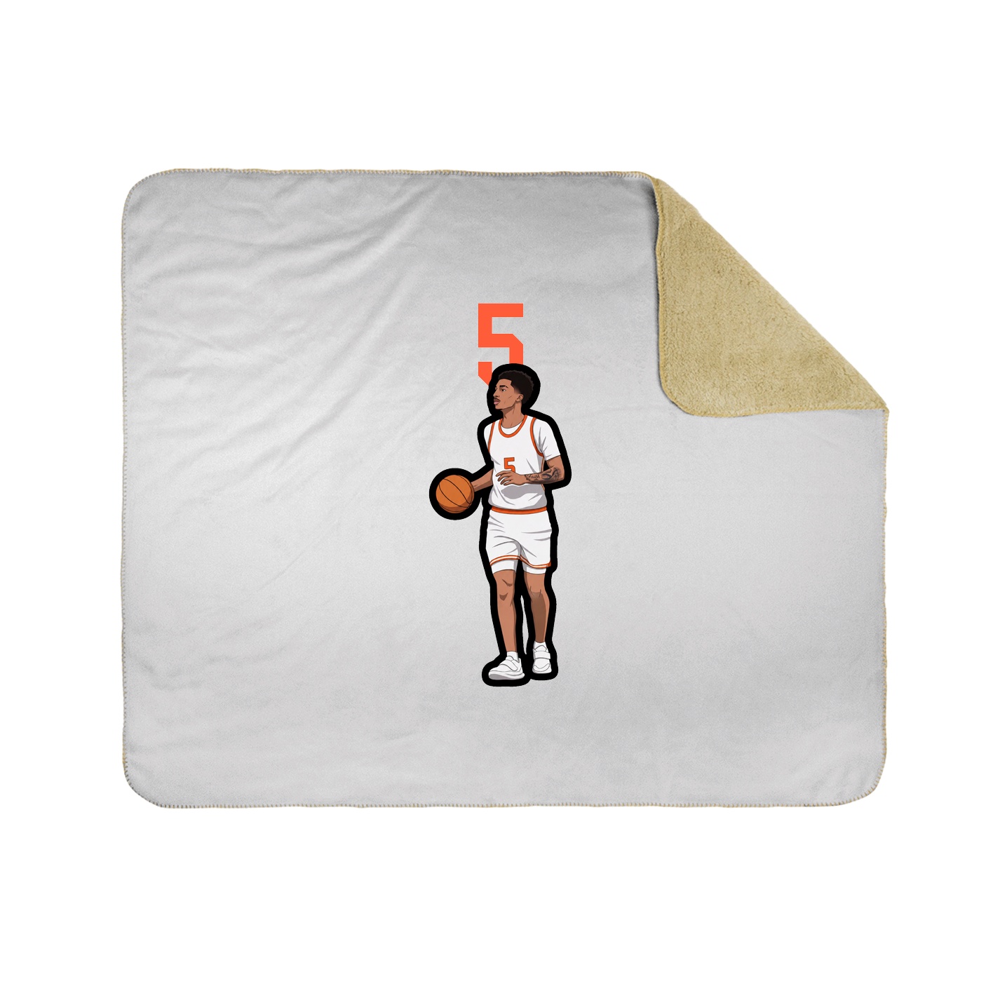 Throw Blanket — Number Top in White
