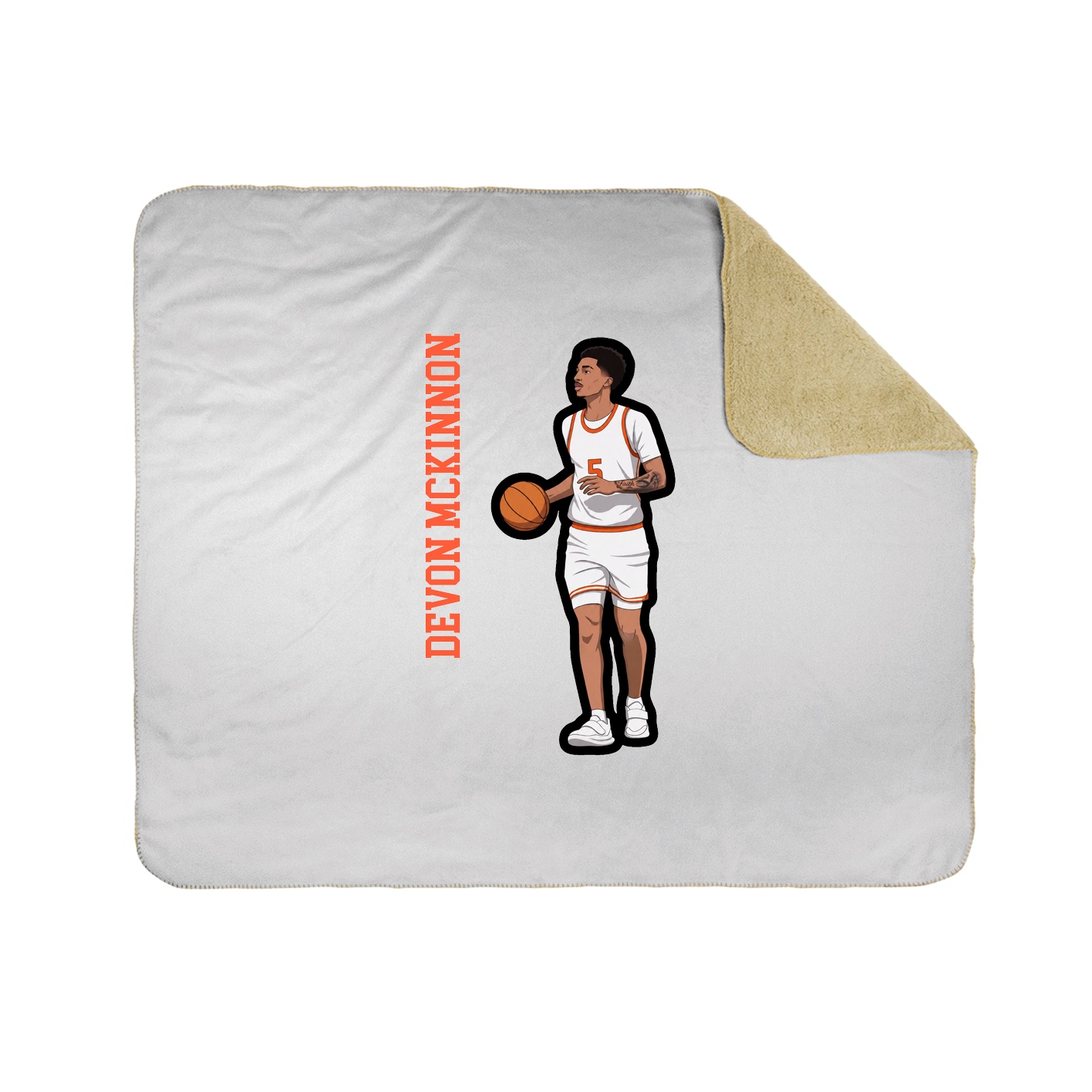 Throw Blanket — Name Vertical in White