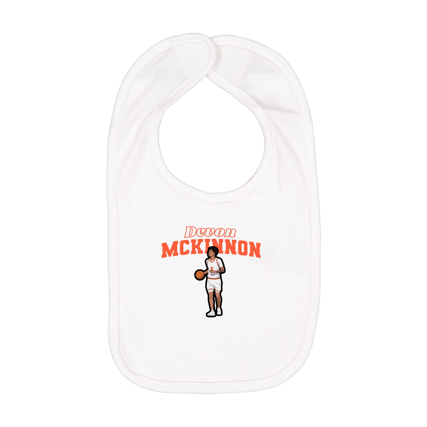 Infant Bib — Name Arch in White