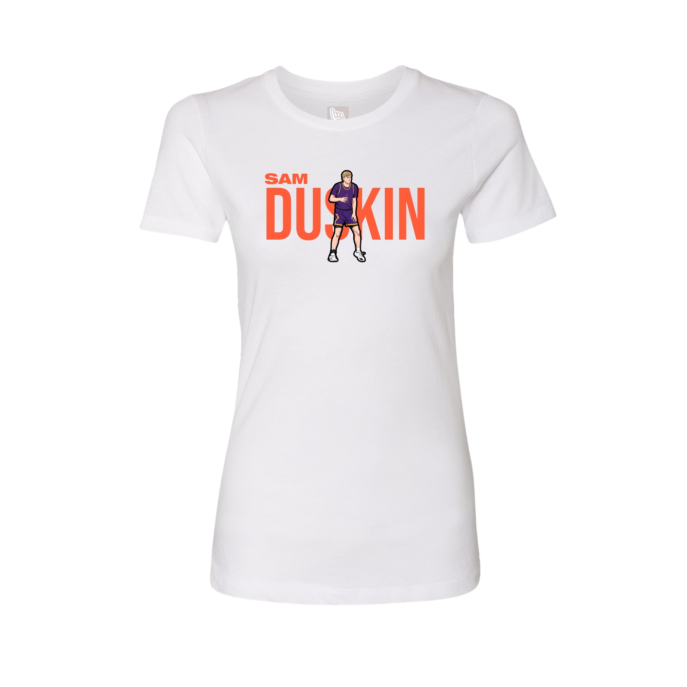 Fitted Women's Tee — Player Name in White