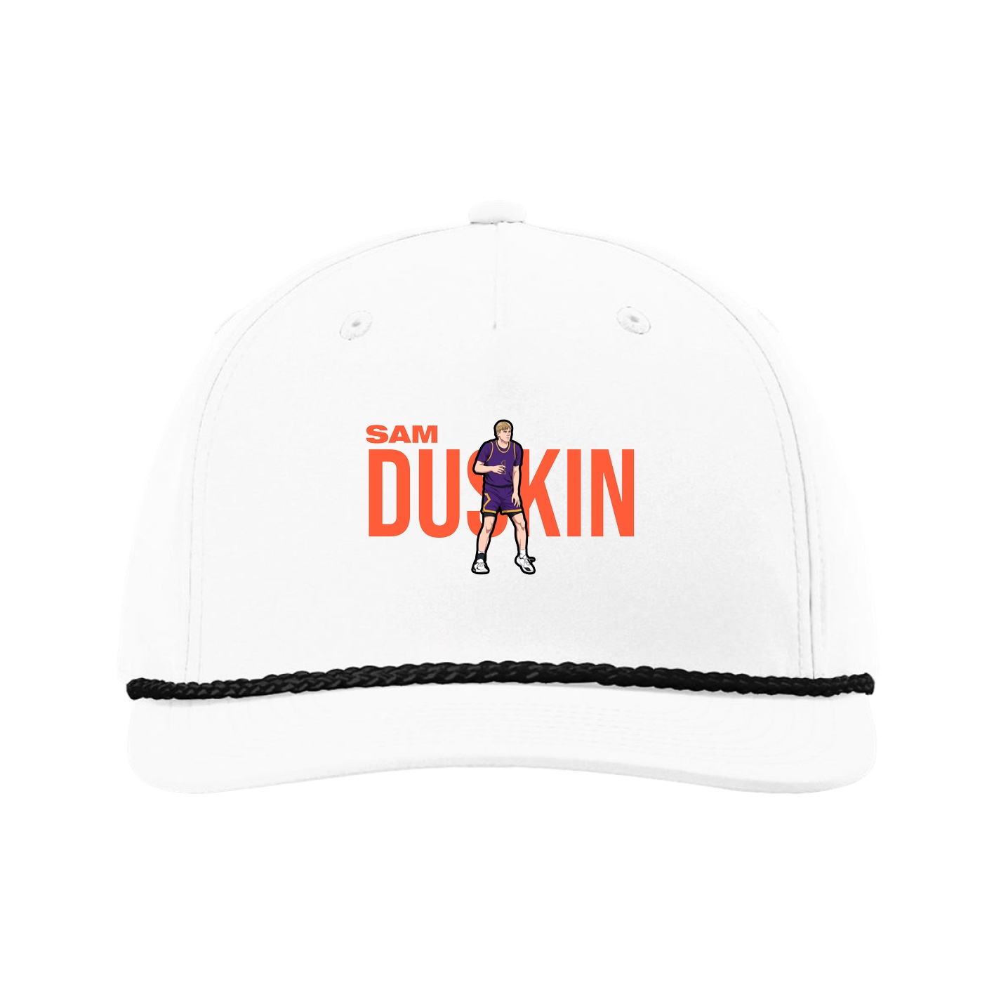 Five-Panel Classic Rope Cap — Player Name in White