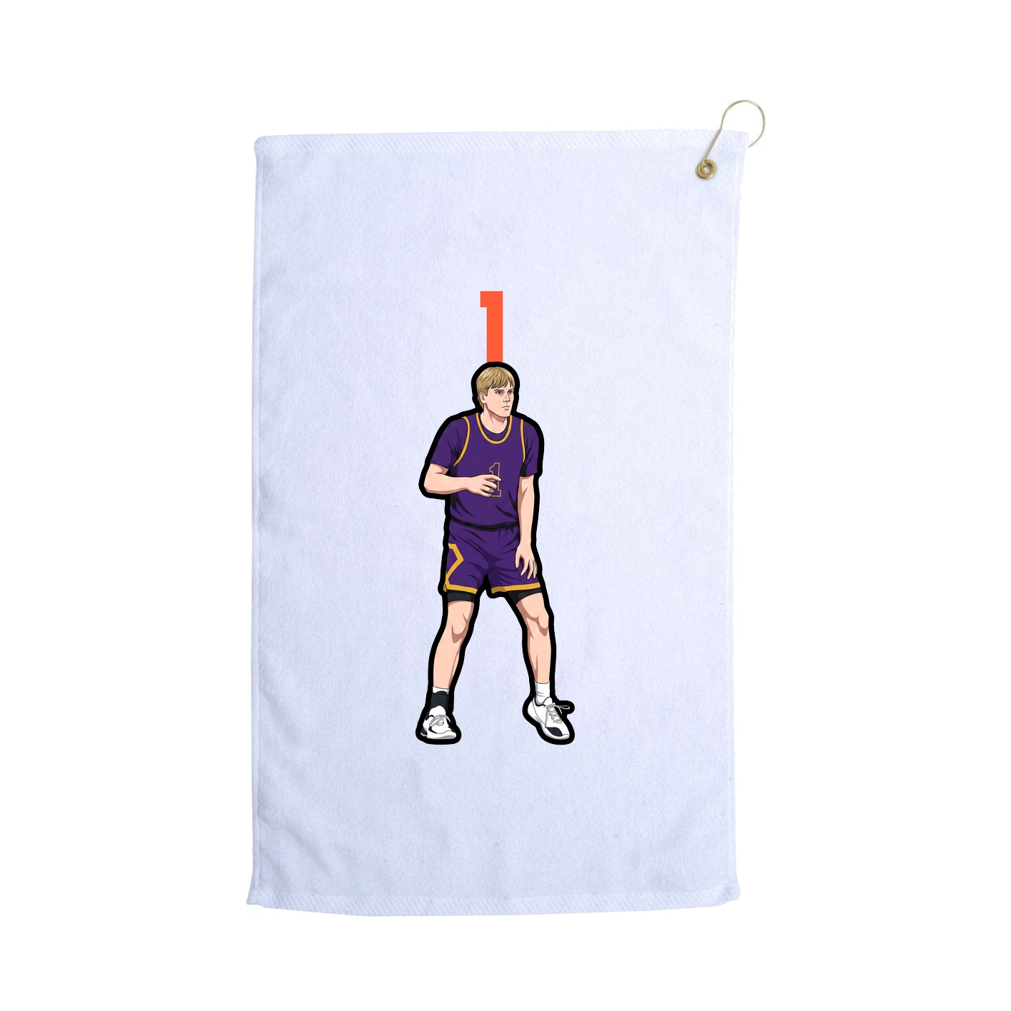 Golf Towel — Number Top in White