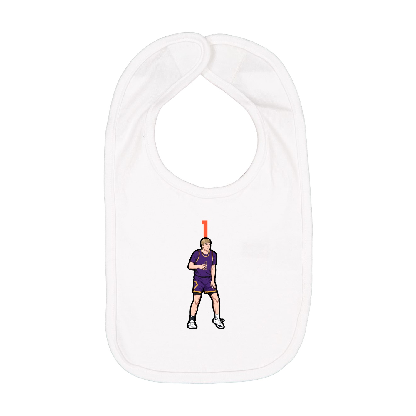 Infant Bib — Number Top in White