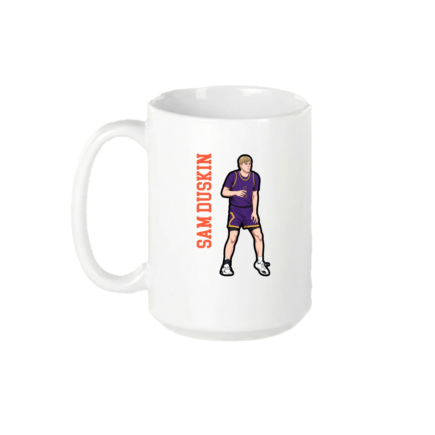 15oz Coffee Mug — Name Vertical in White