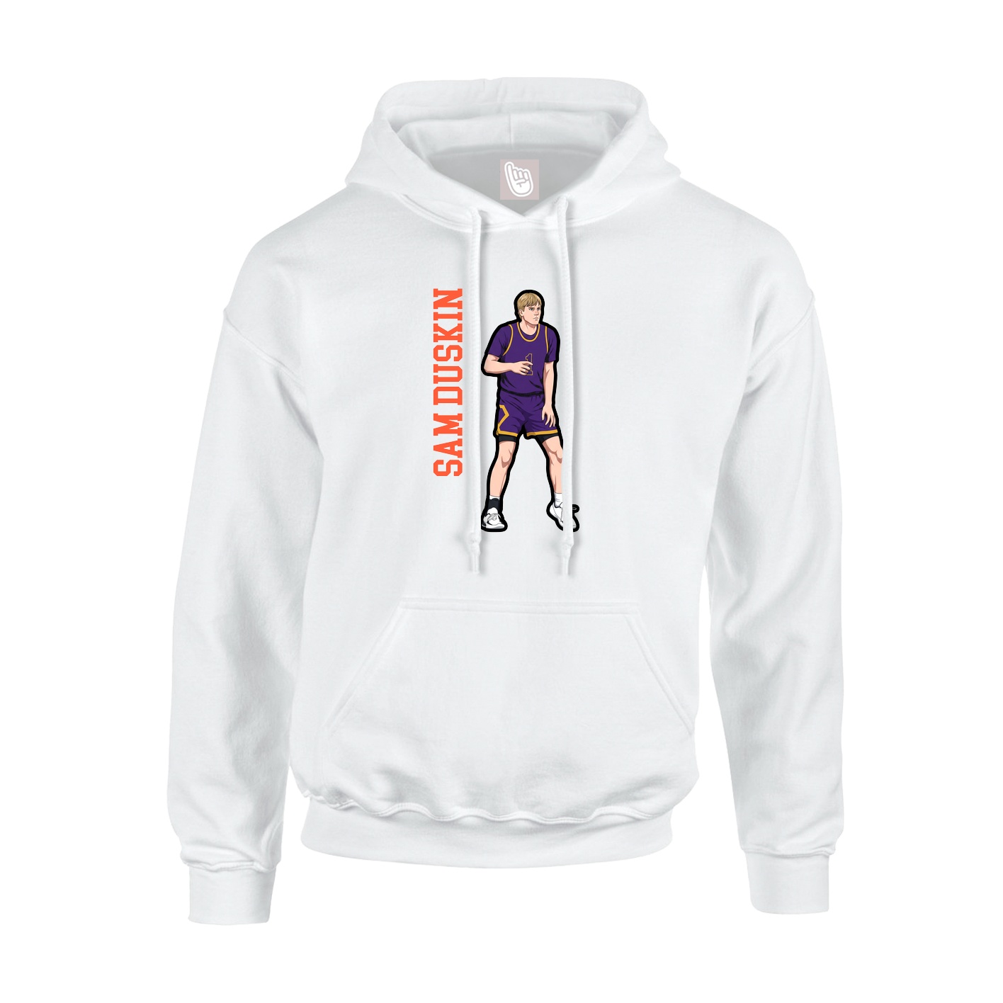 Hoodie — Name Vertical in White