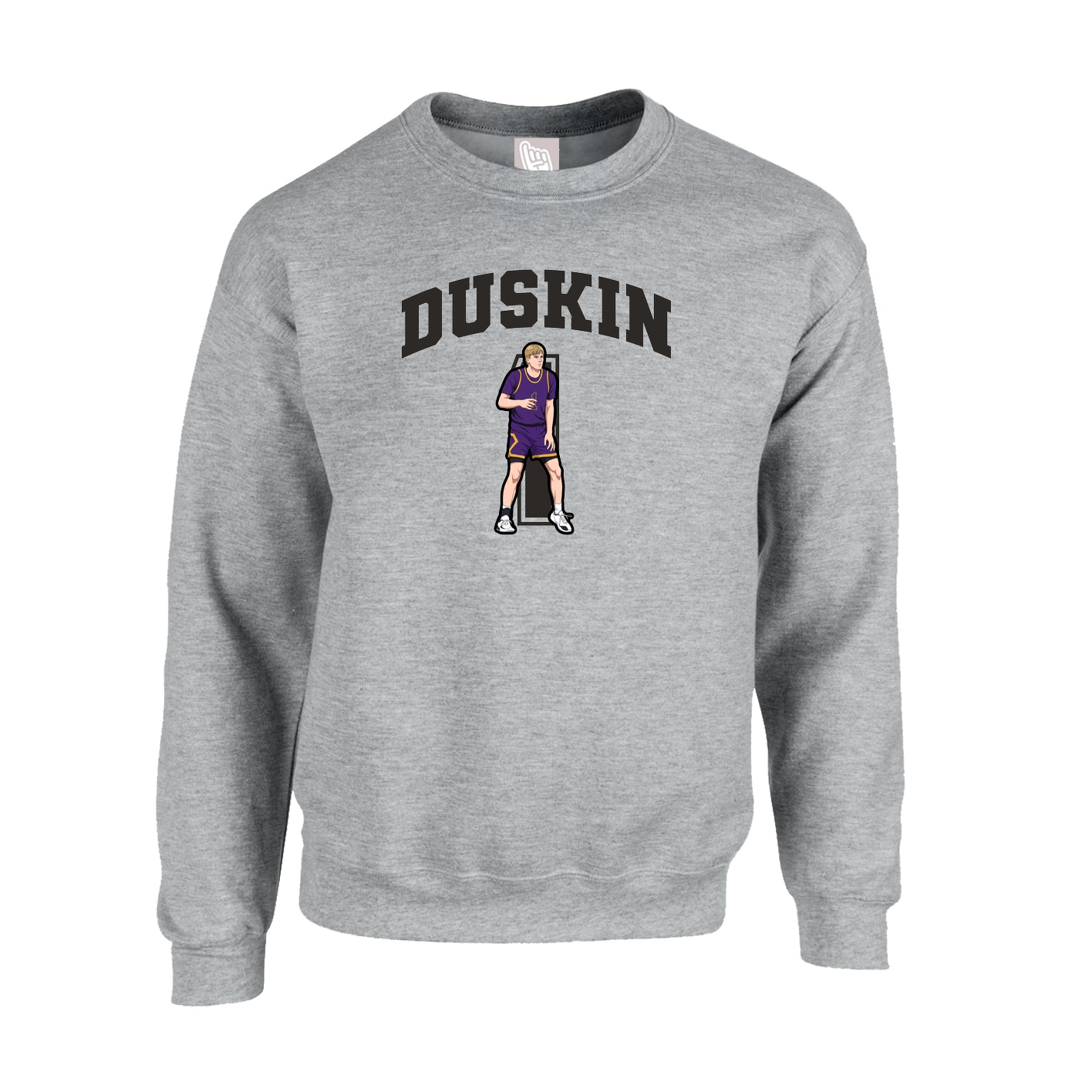Fleece Crew — Number in Grey