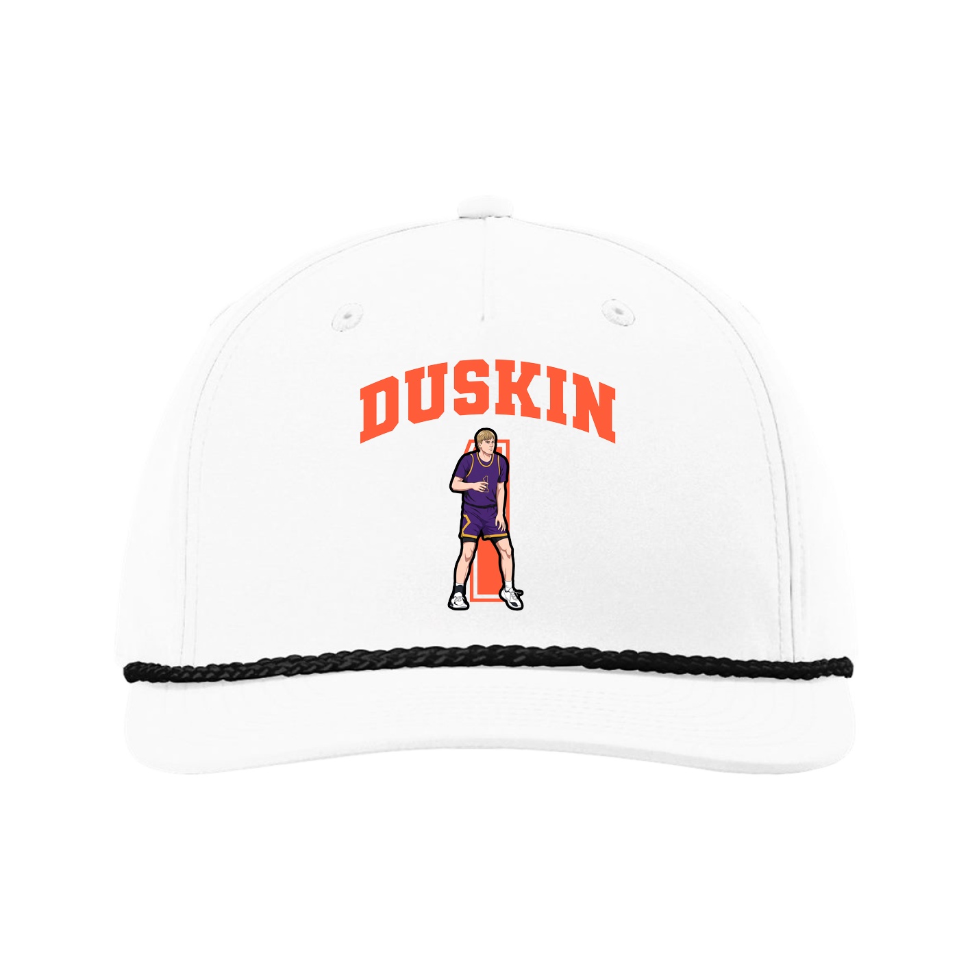 Five-Panel Classic Rope Cap — Number in White