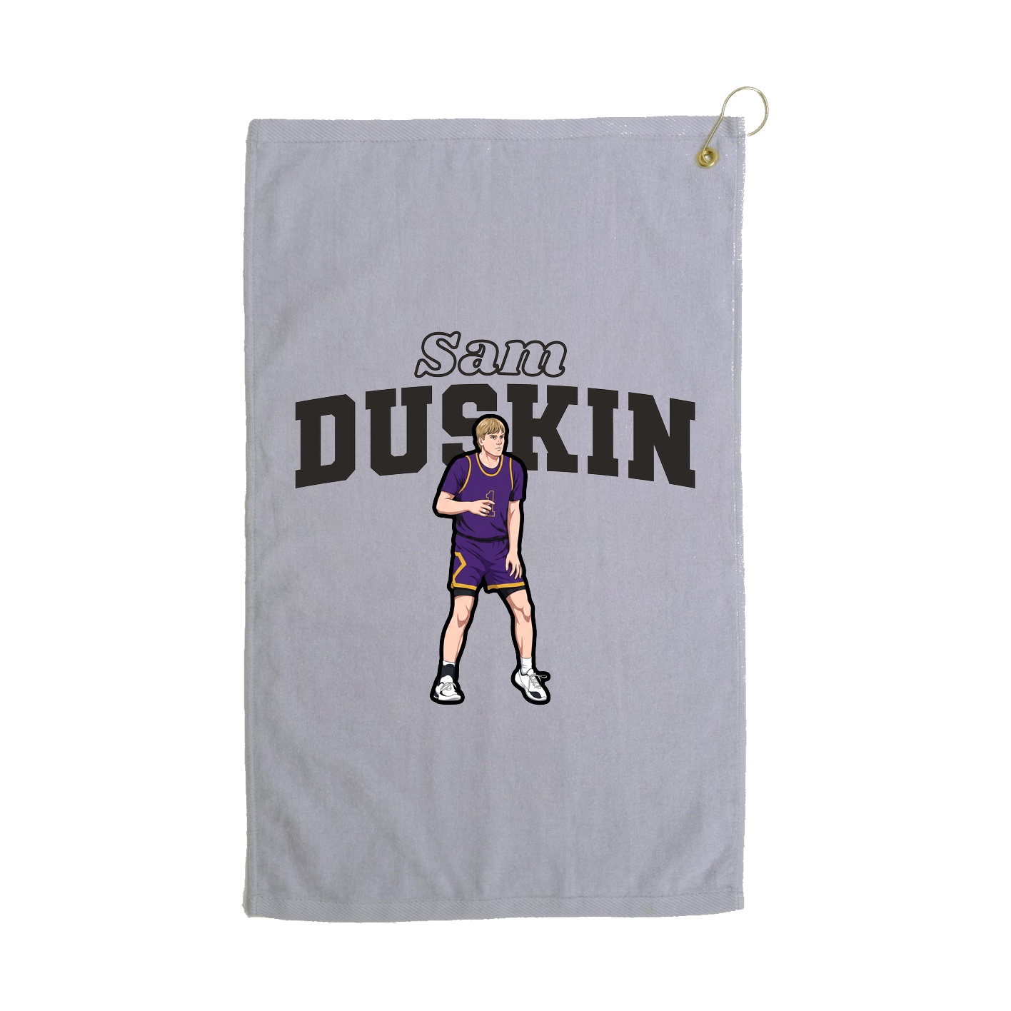 Golf Towel — Name Arch in Grey
