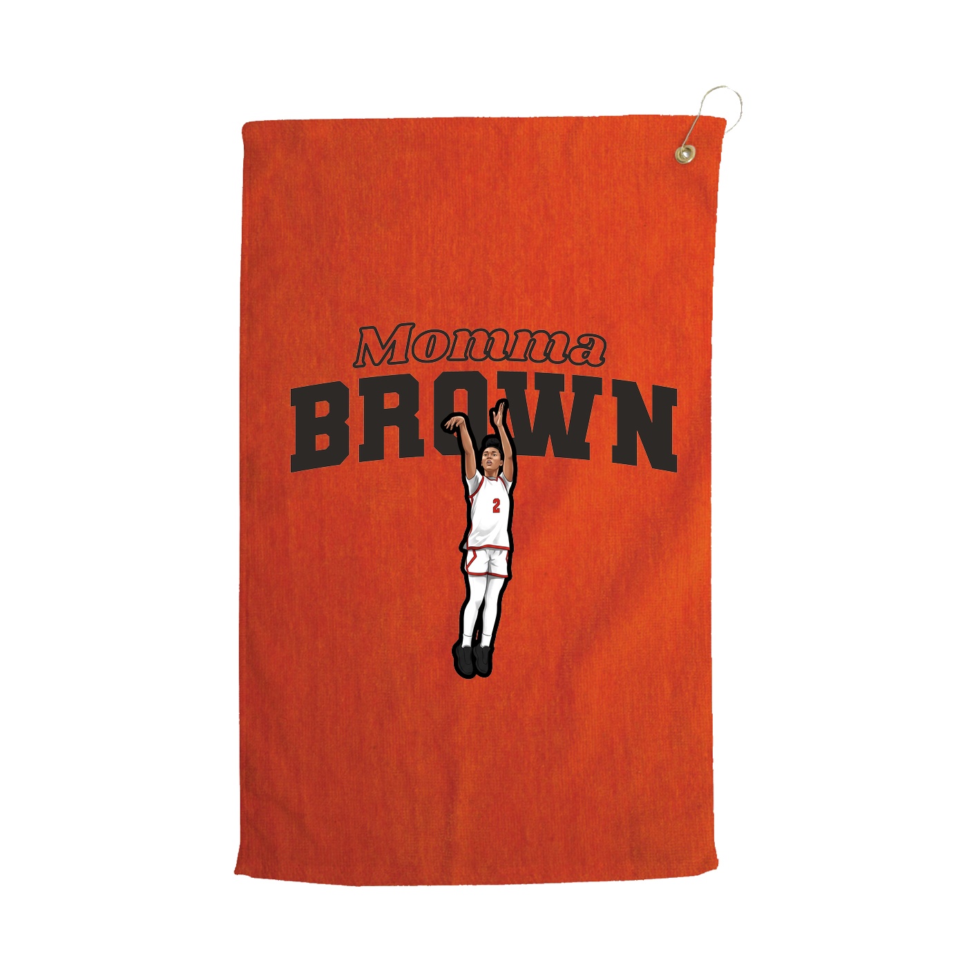 Golf Towel — Mothers Day Block in Orange