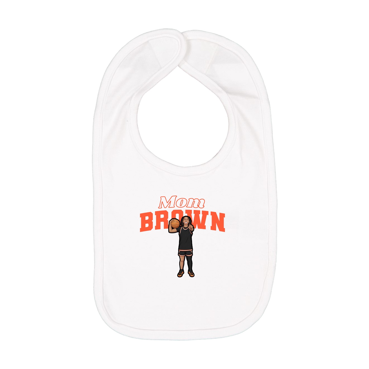 Infant Bib — Mothers Day Block in White