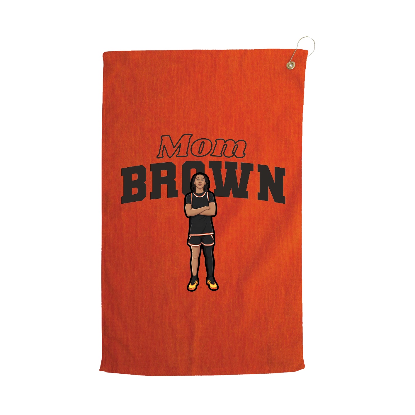Golf Towel — Mothers Day Block in Orange
