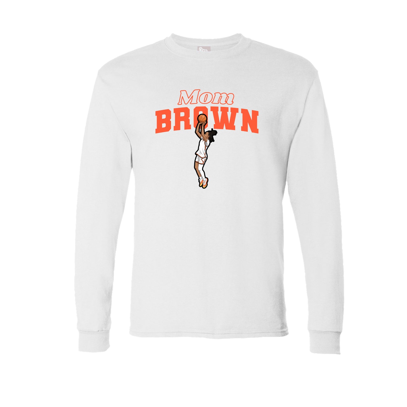 Long Sleeve Tee — Mothers Day Block in White