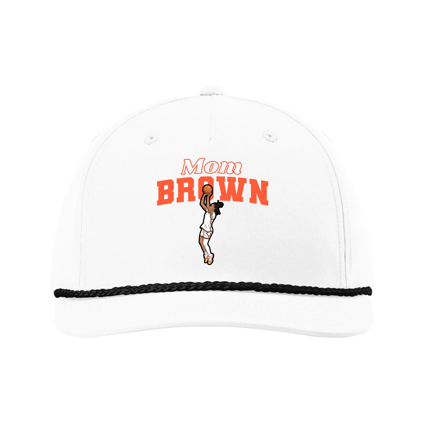 Five-Panel Classic Rope Cap — Mothers Day Block in White