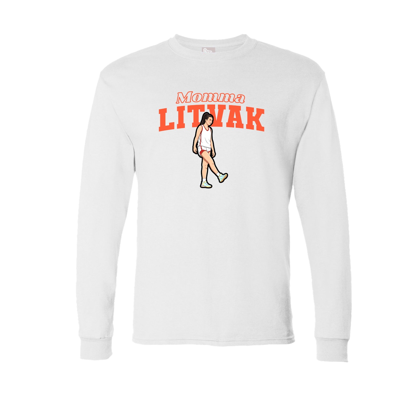 Long Sleeve Tee — Mothers Day Block in White