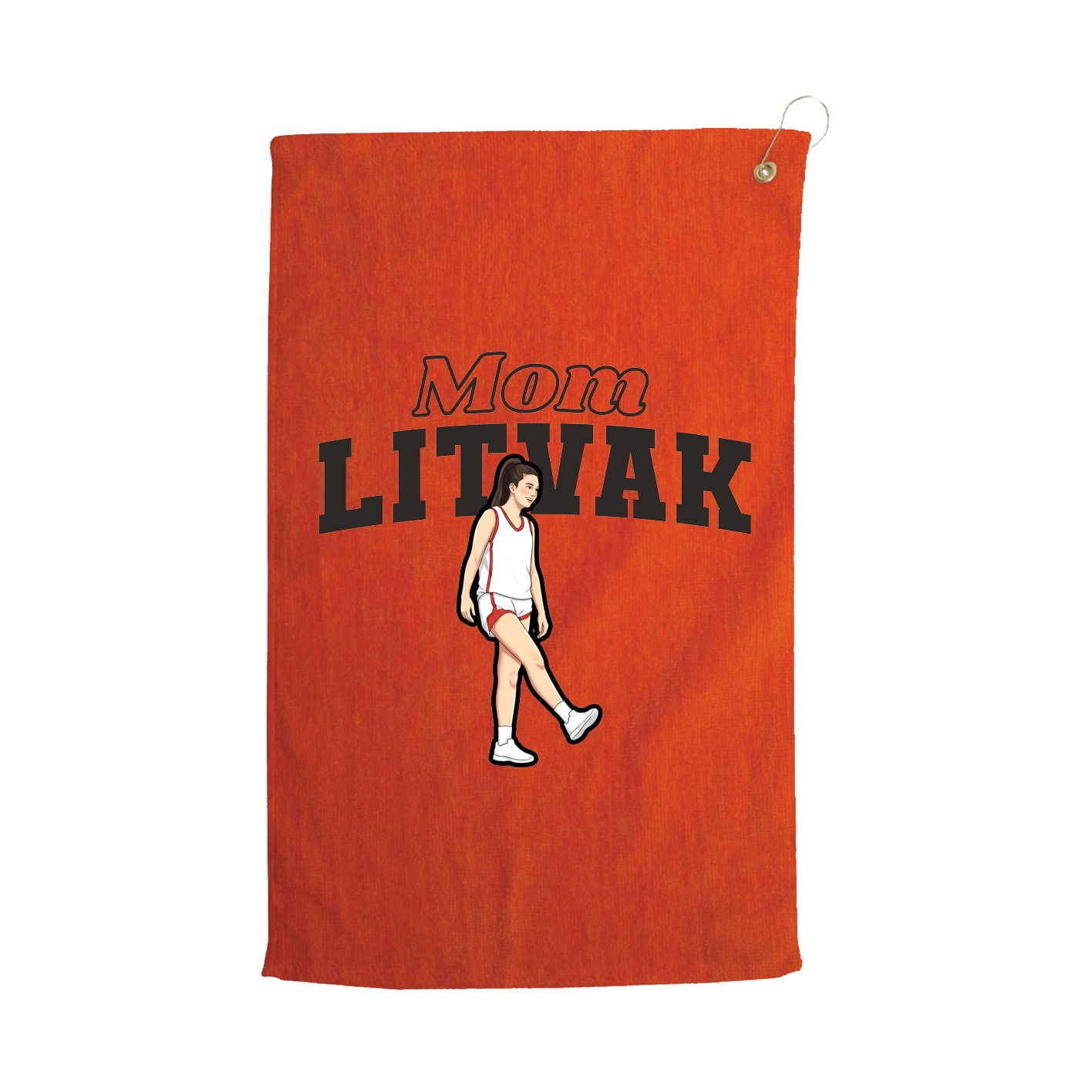 Golf Towel — Mothers Day Block in Orange