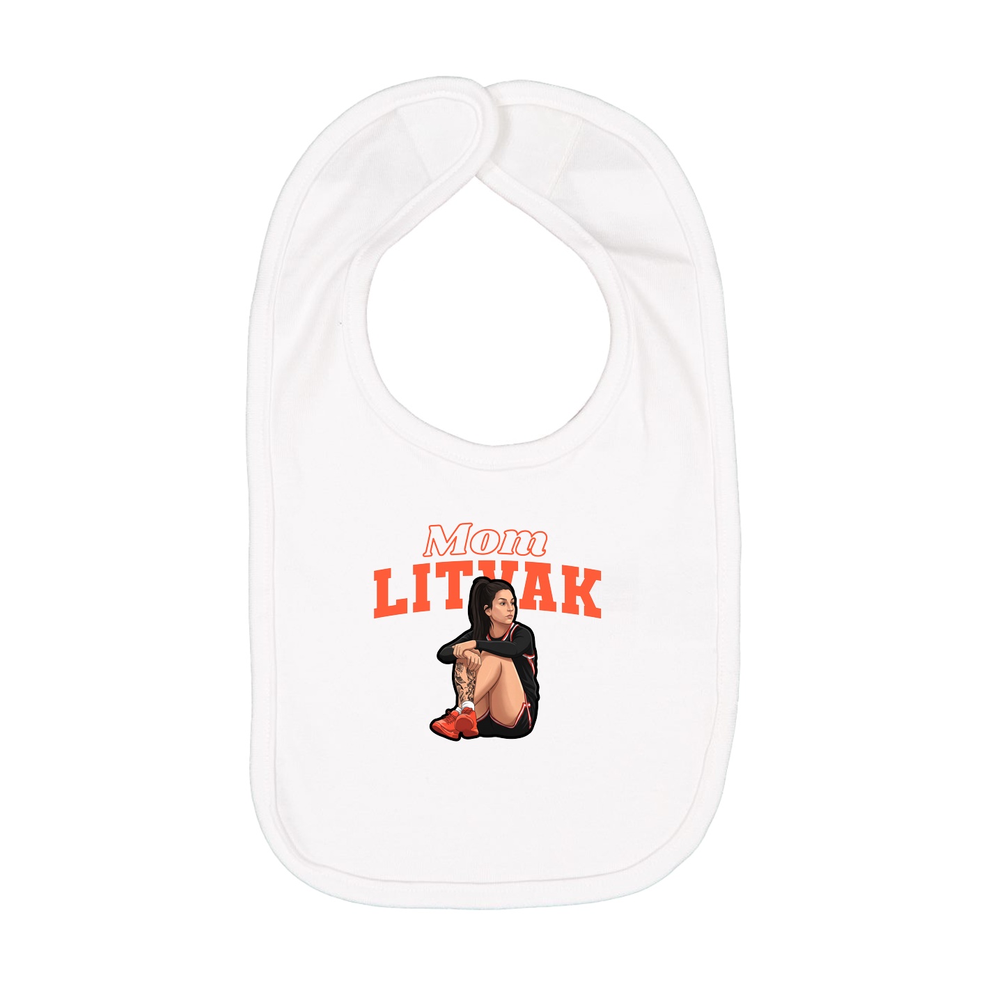 Infant Bib — Mothers Day Block in White
