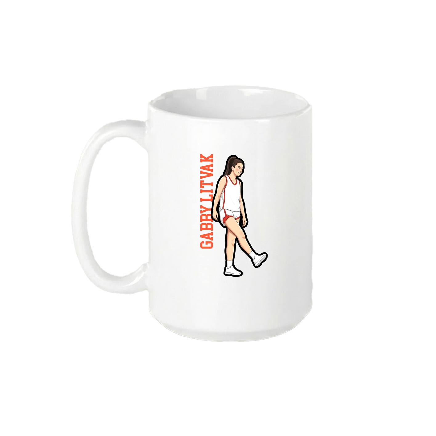 15oz Coffee Mug — Name Vertical in White