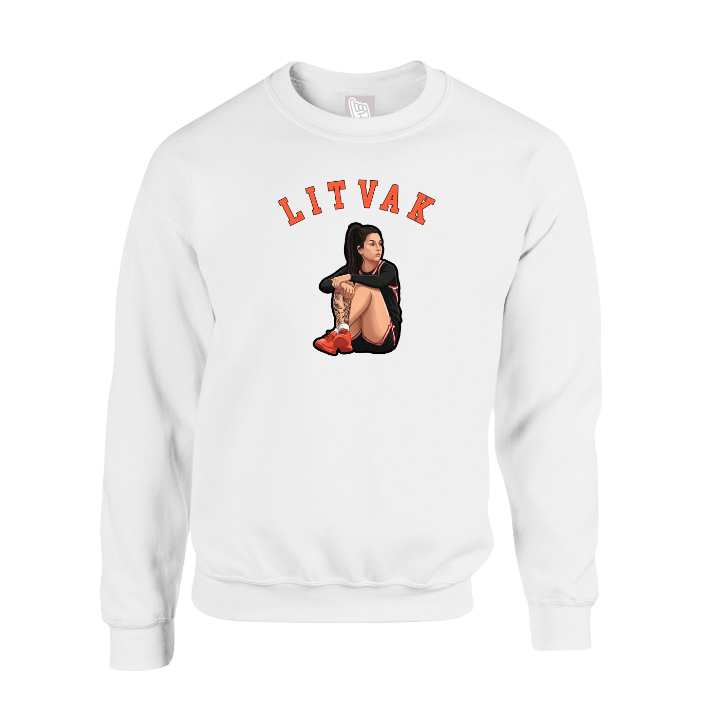 Fleece Crew — Shirsey Arch in White