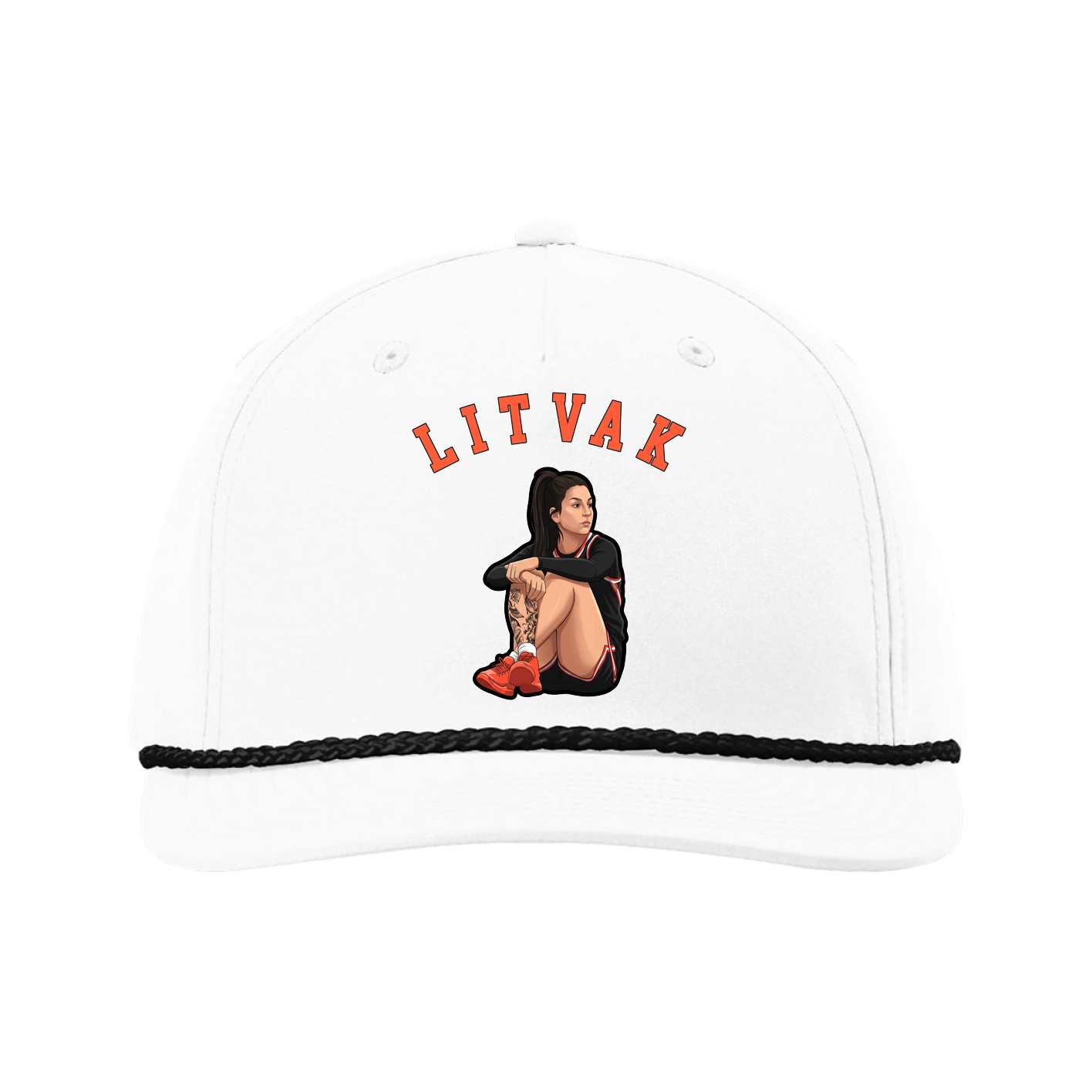 Five-Panel Classic Rope Cap — Shirsey Arch in White