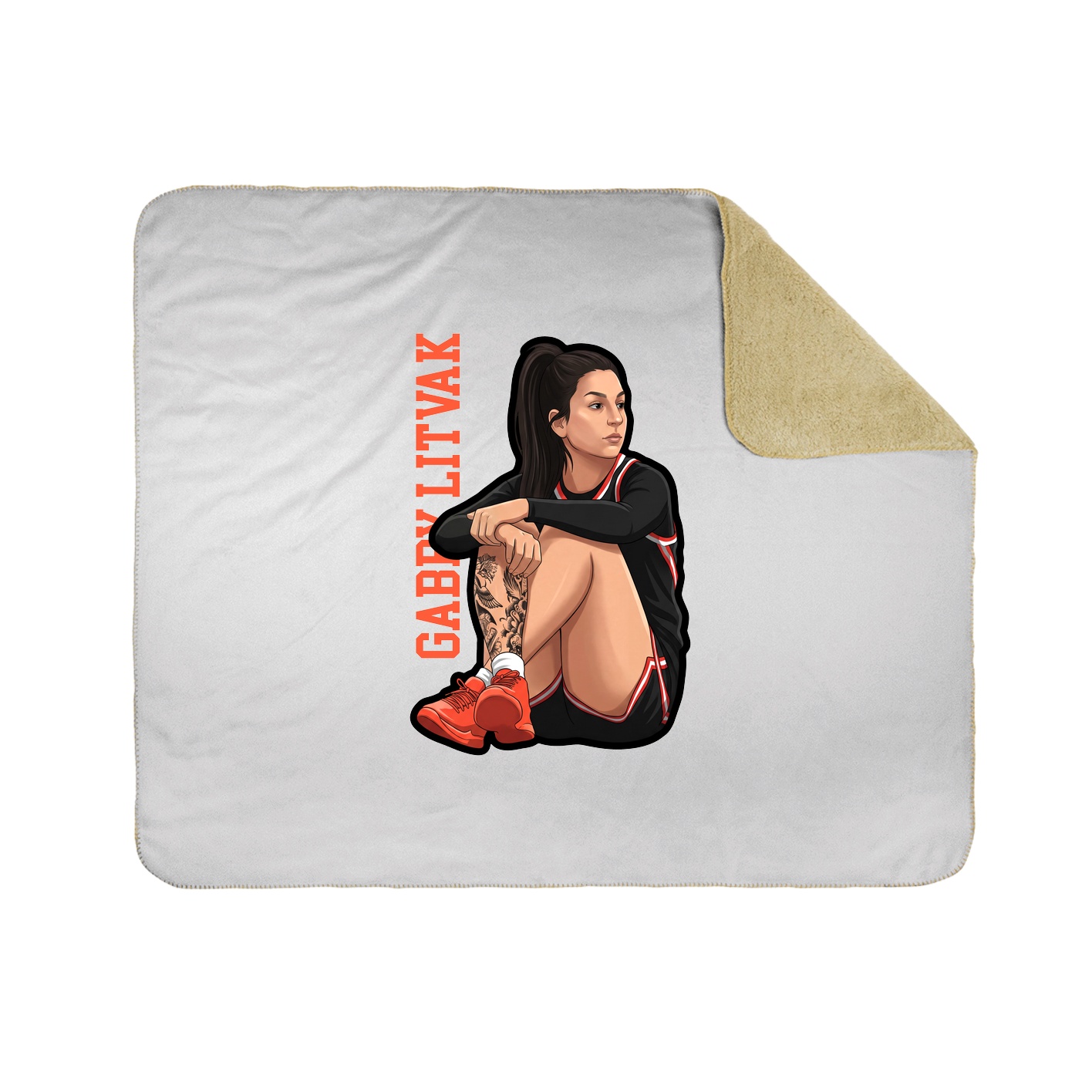 Throw Blanket — Name Vertical in White