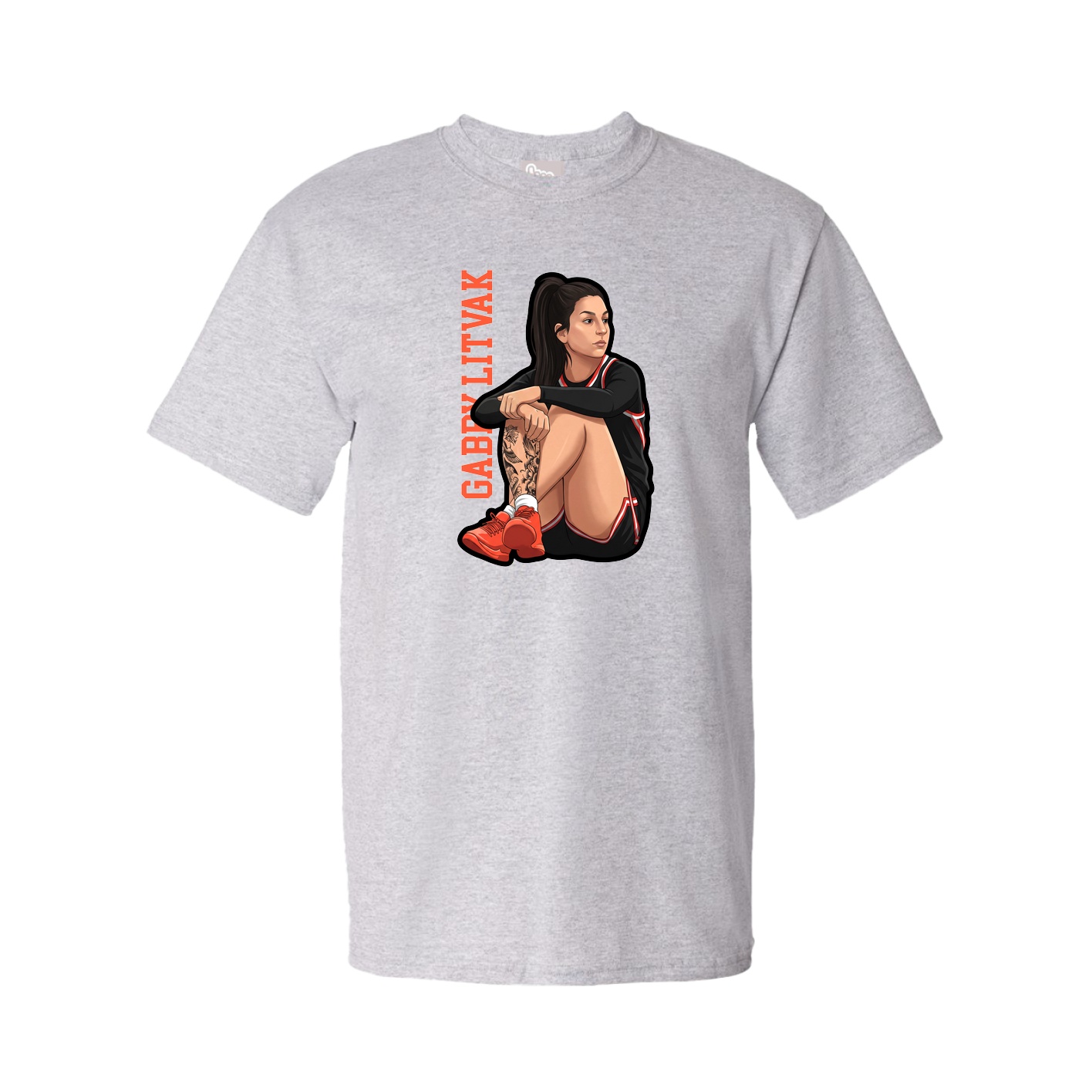 Tee — Name Vertical in Grey