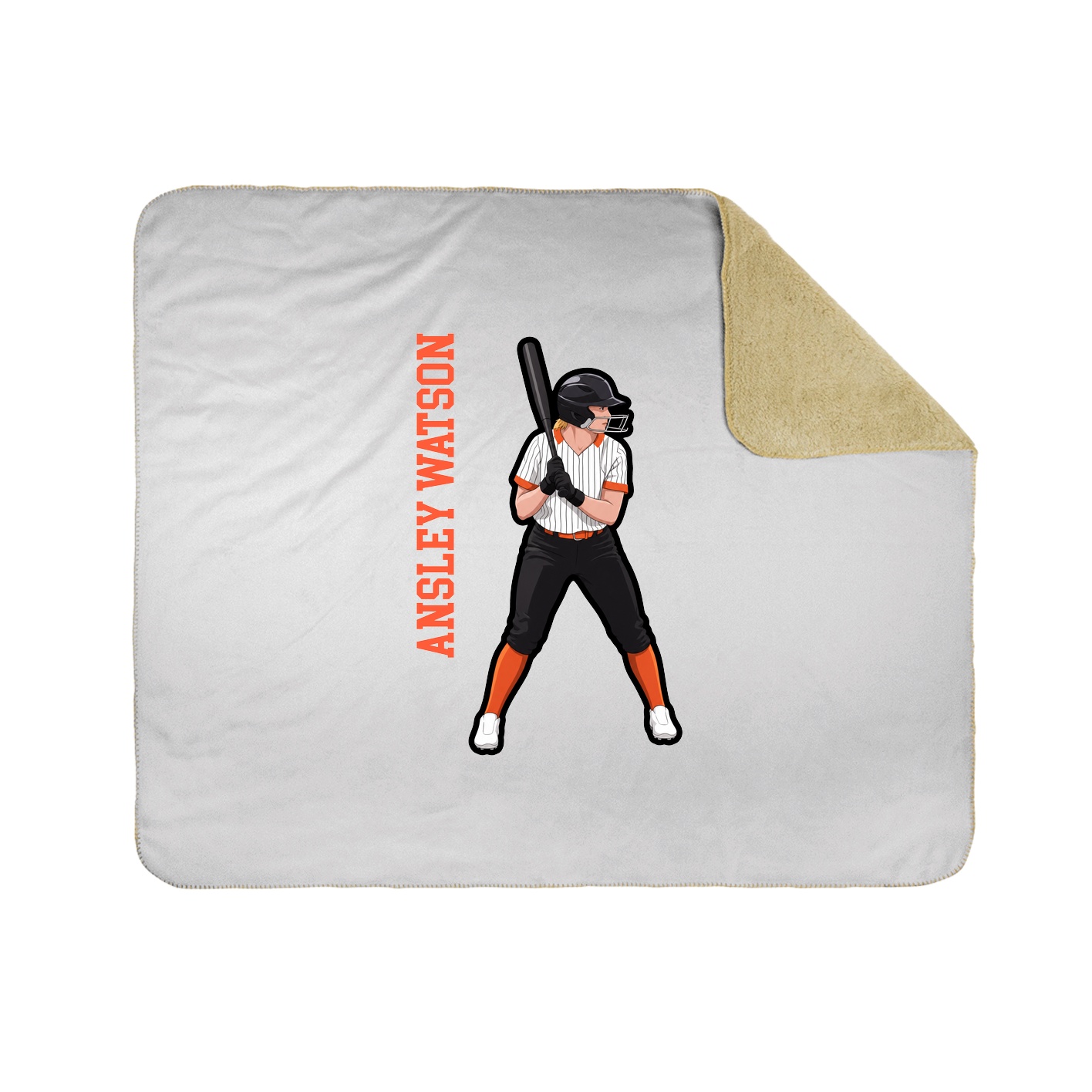 Throw Blanket — Name Vertical in White