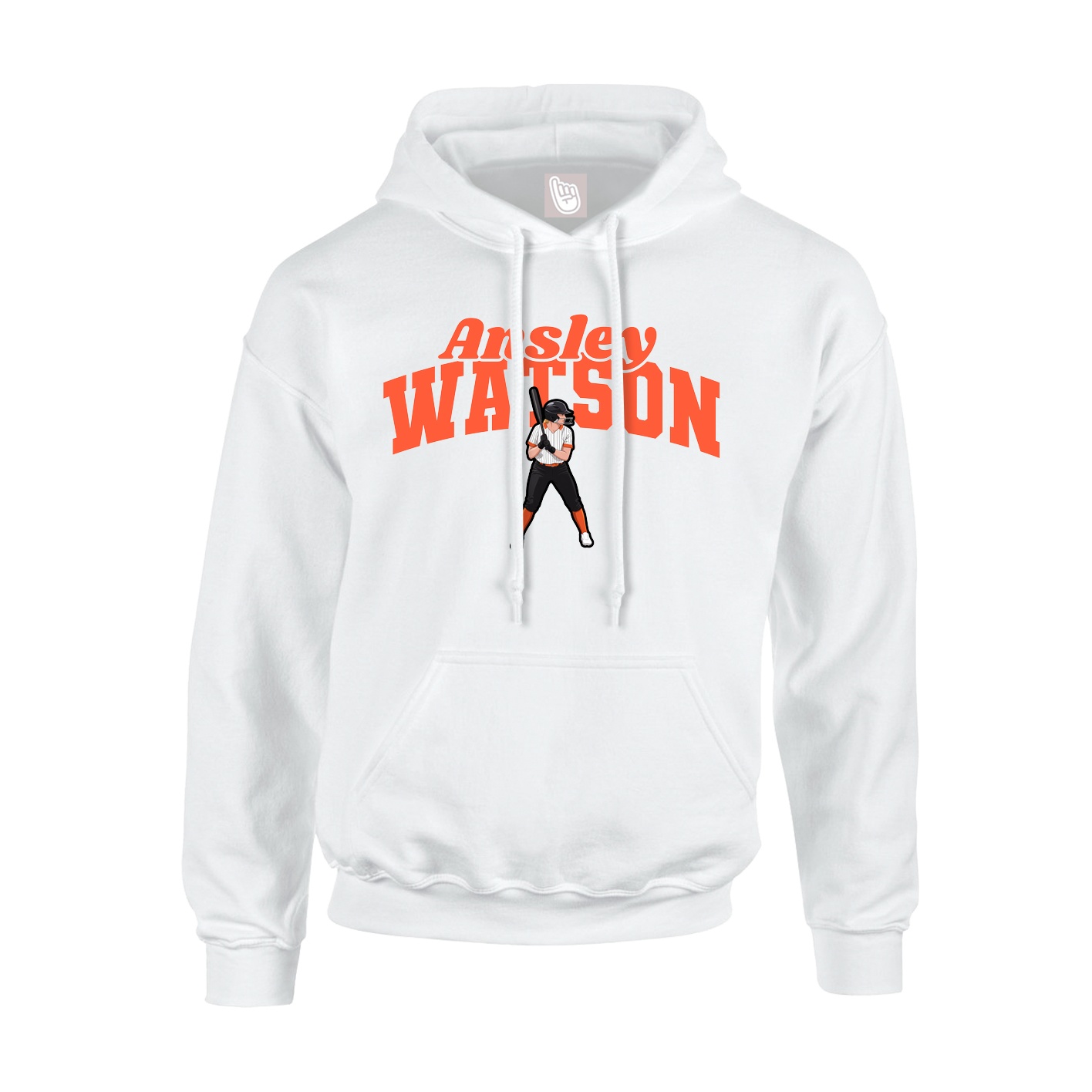 Youth Hoodie — Signature Arch in White