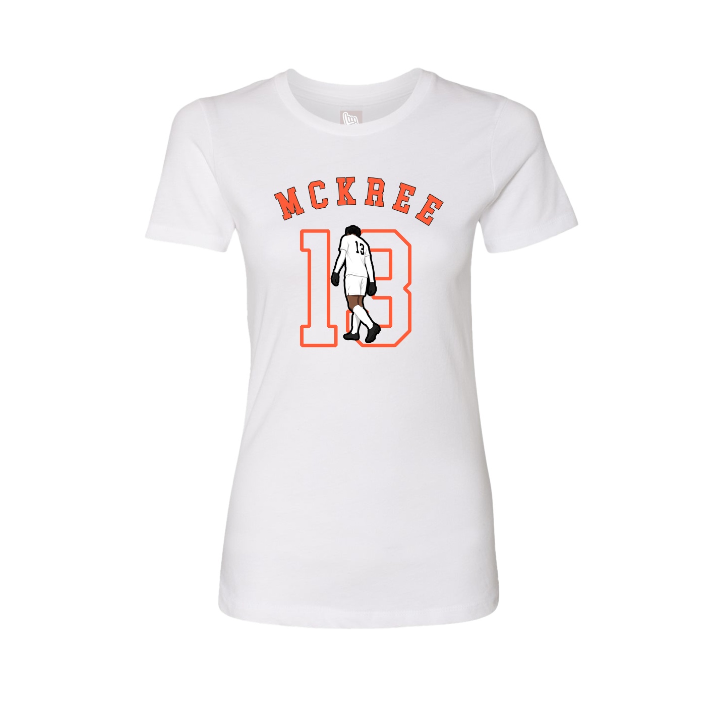 Fitted Women's Tee — Shirsey Arch in White