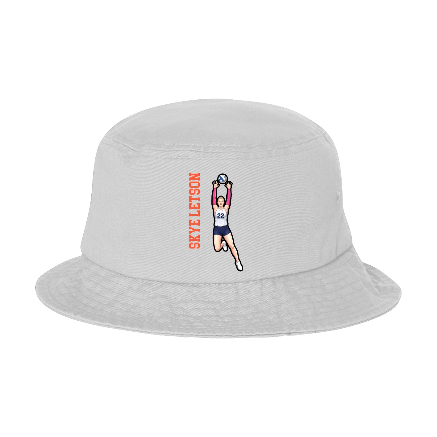 Bucket Cap — Name Vertical in White