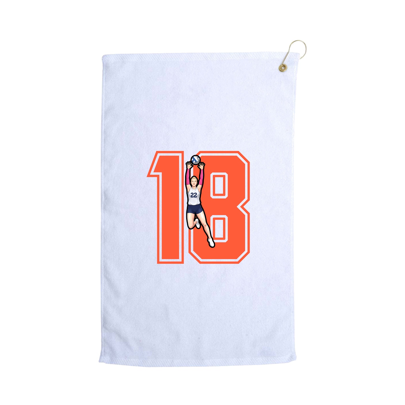 Golf Towel — Number in White