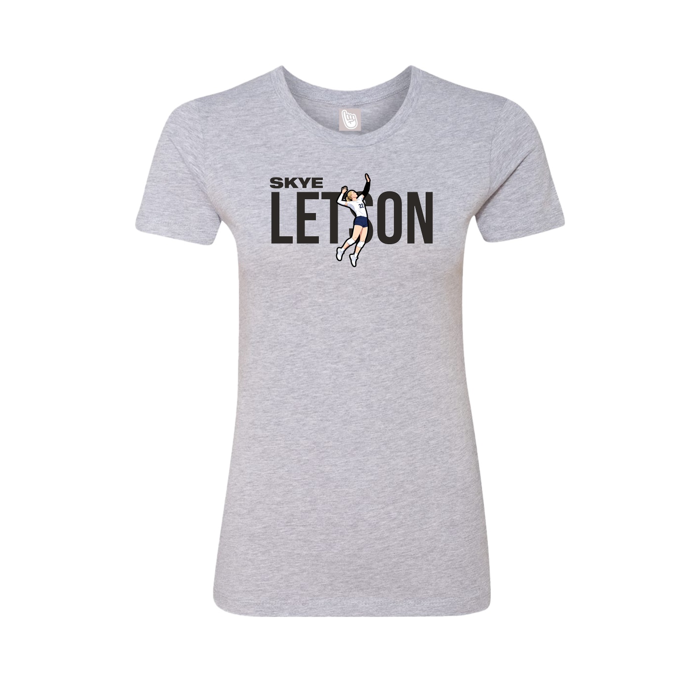 Fitted Women's Tee — Player Name in Grey