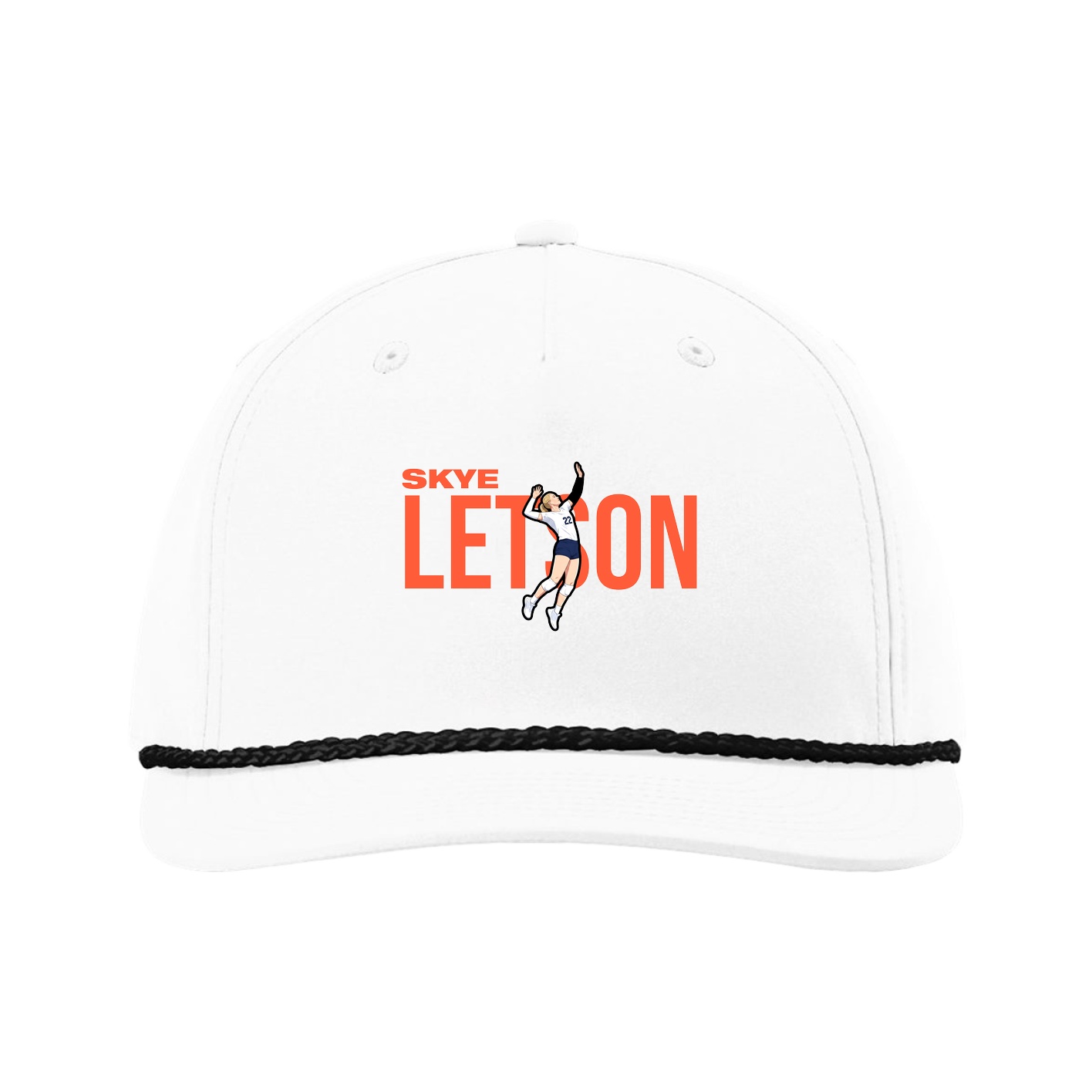 Five-Panel Classic Rope Cap — Player Name in White