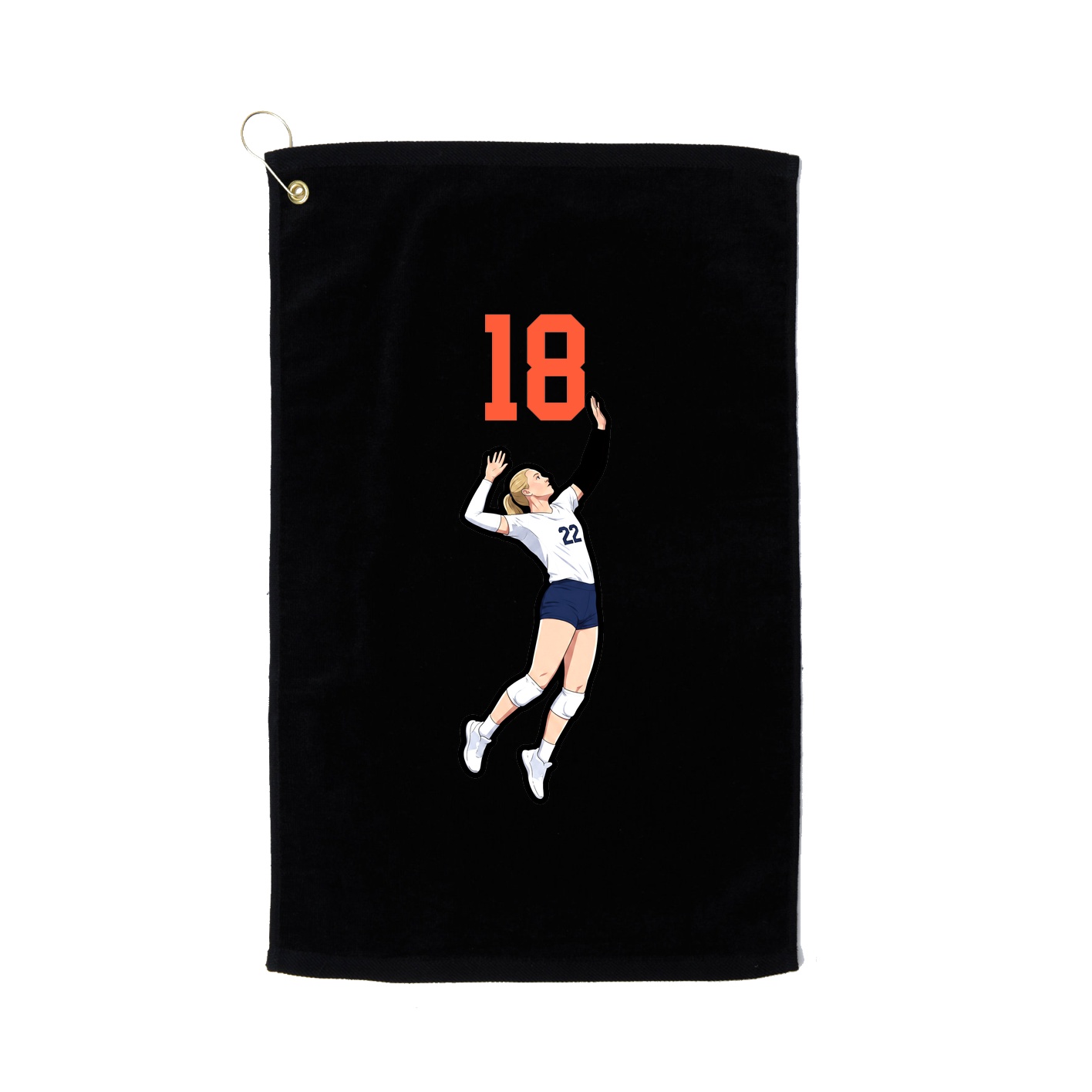 Golf Towel — Number Top in Black