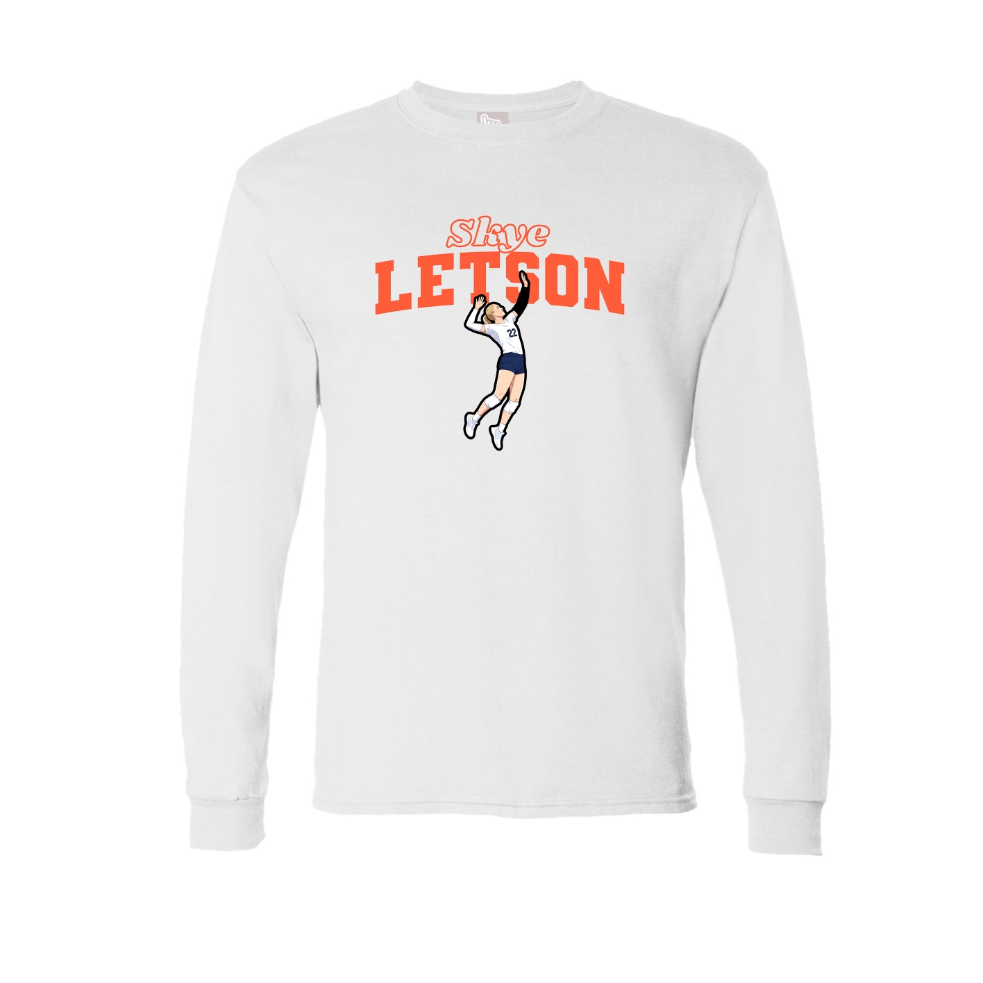 Long Sleeve Tee — Name Arch in White