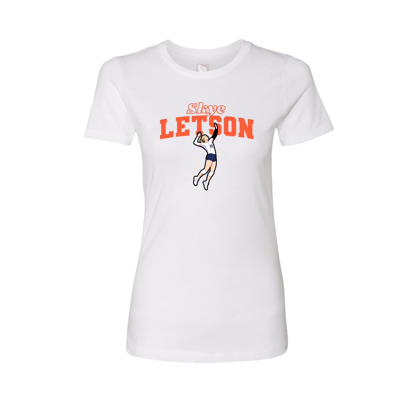 Fitted Women's Tee — Name Arch in White