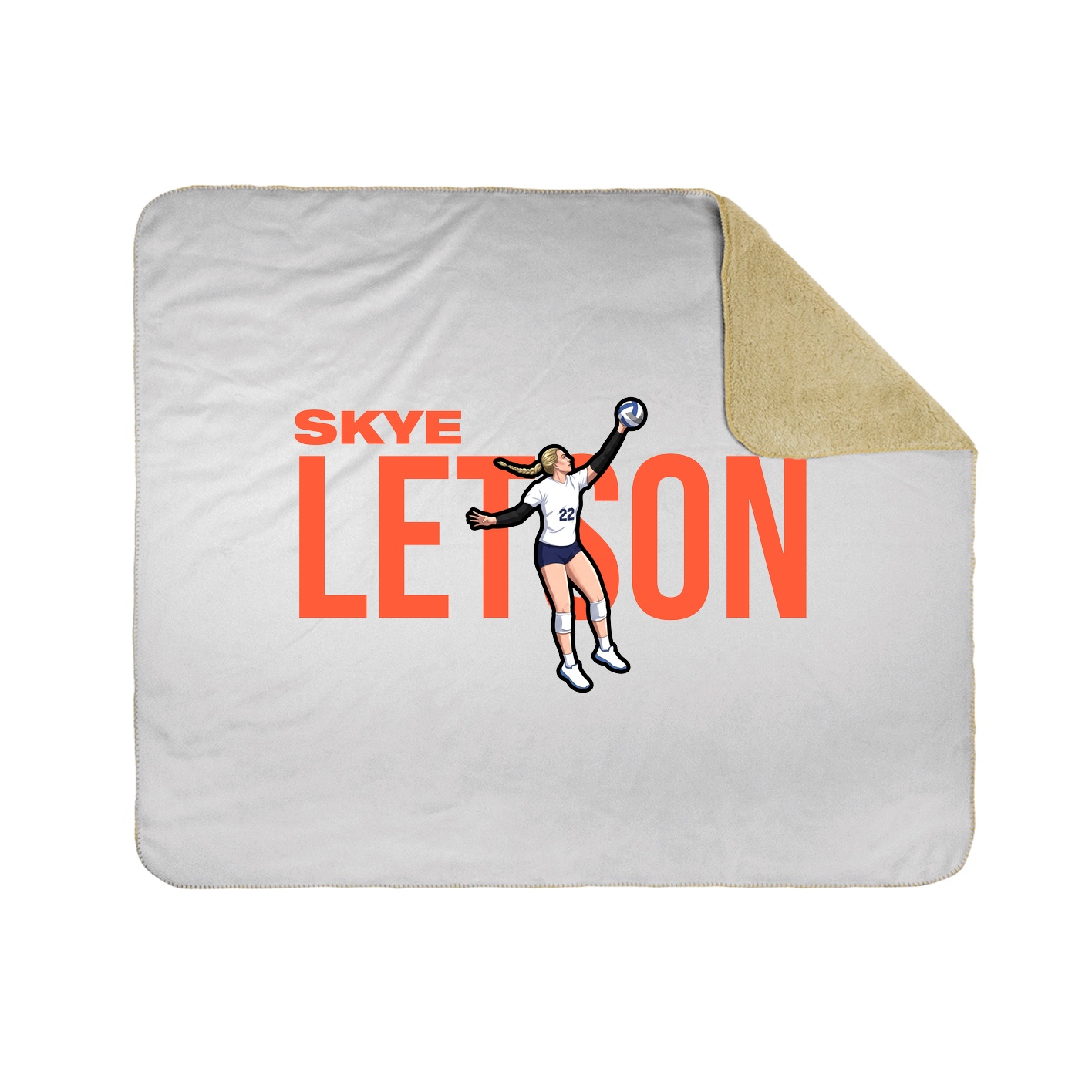 Throw Blanket — Player Name in White