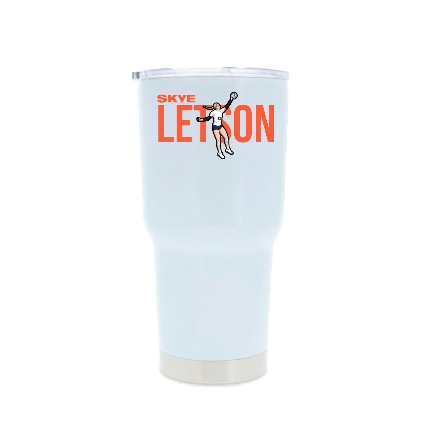 30oz Stainless Steel Tumbler — Player Name in White
