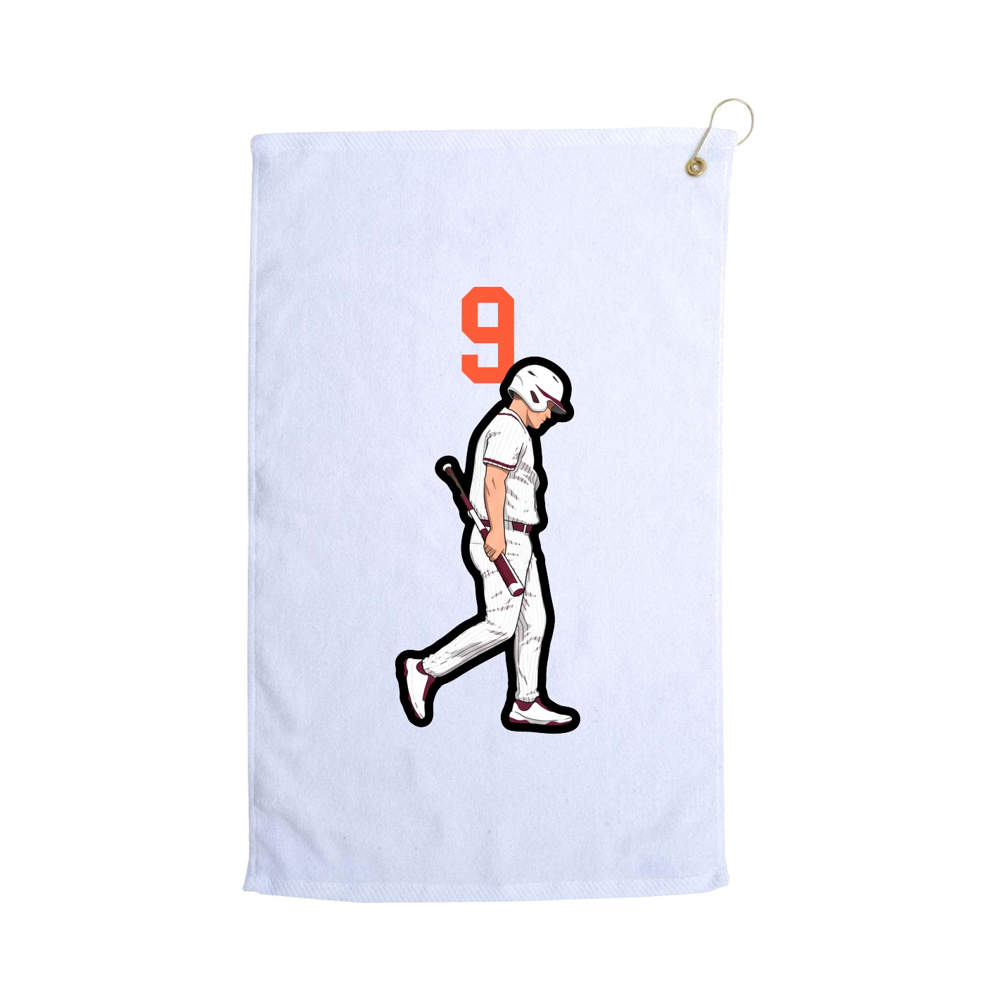 Golf Towel — Number Top in White