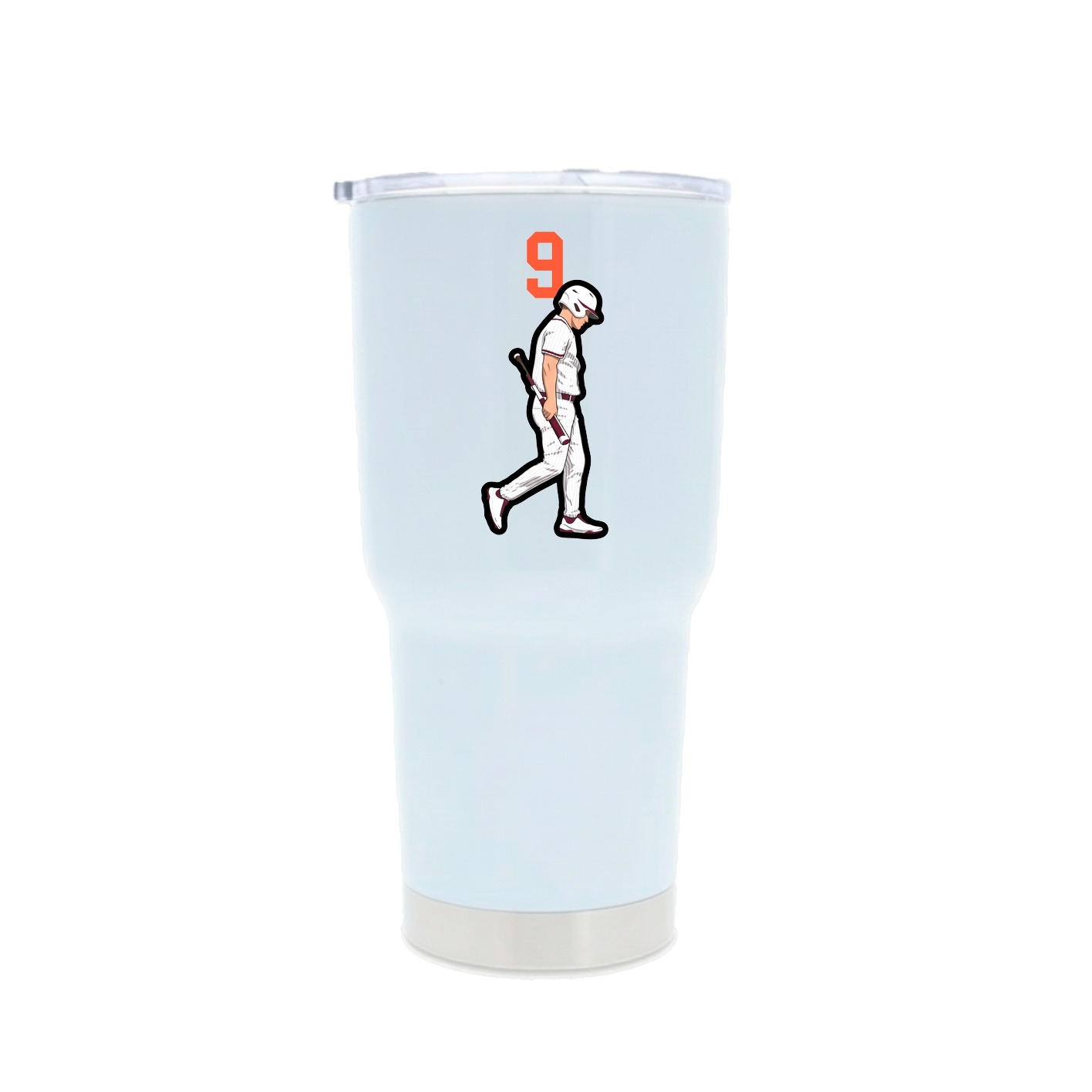 30oz Stainless Steel Tumbler — Number Top in White